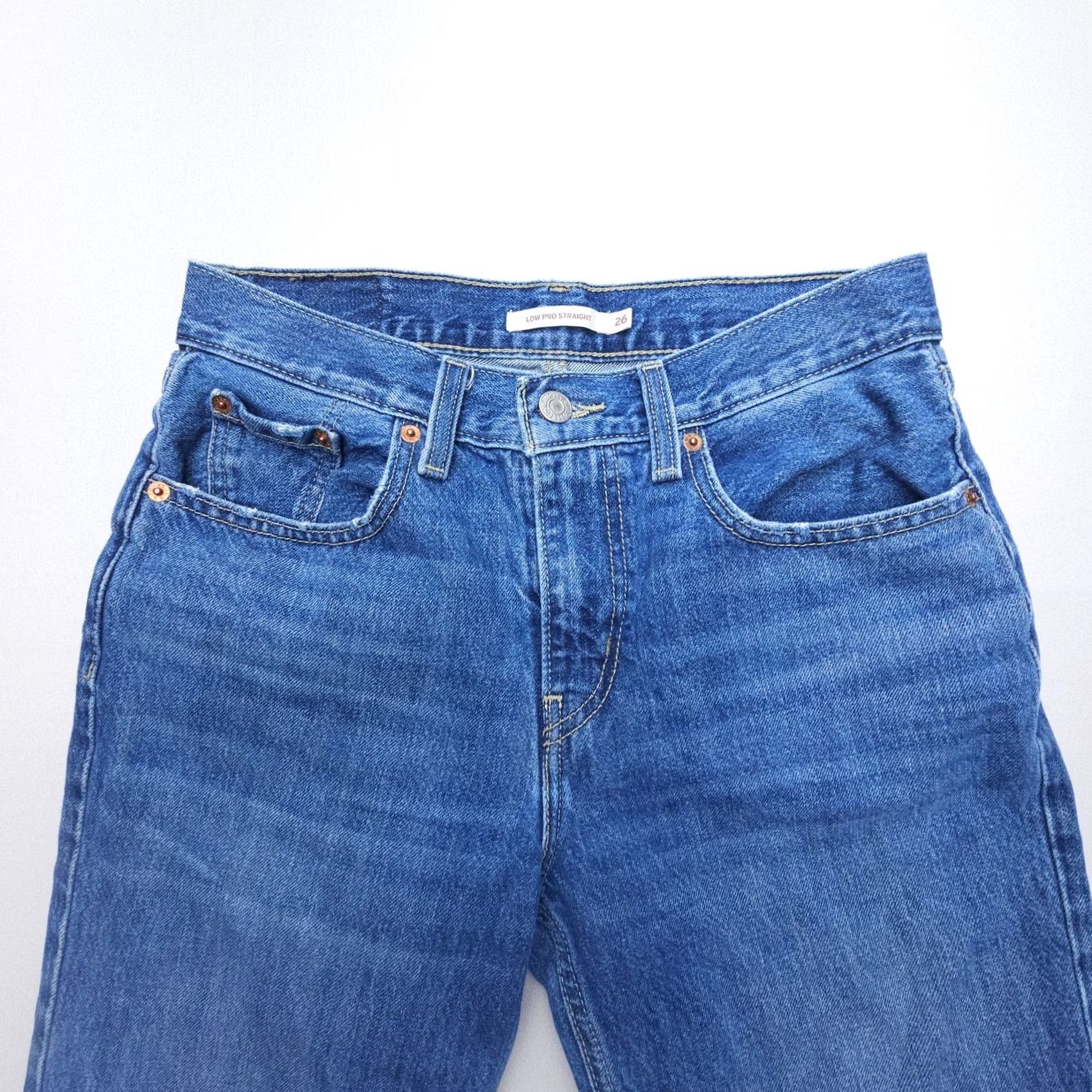 Levi's Levi's Jeans Womens 26 Blue Distressed Straight 5-Pocket Denim Cotton USA 30in Inseam Regular Button Zip Size 26" / US 2 / IT 38 - 5 Thumbnail