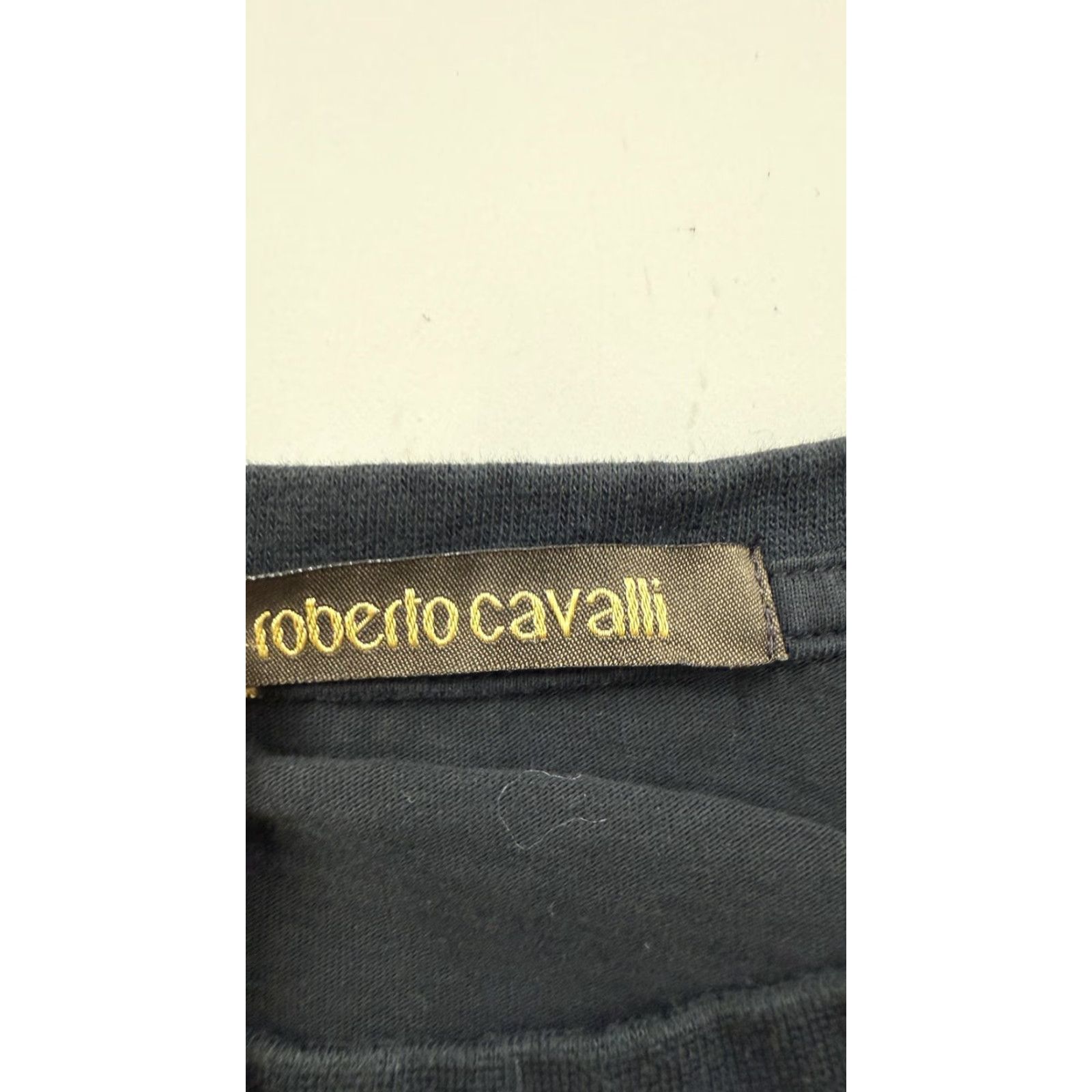 Roberto Cavalli Roberto Cavalli Shirt Mens Medium Black Crew Neck Logo Tee 100% Cotton Basic Size US M / EU 48-50 / 2 - 3 Thumbnail