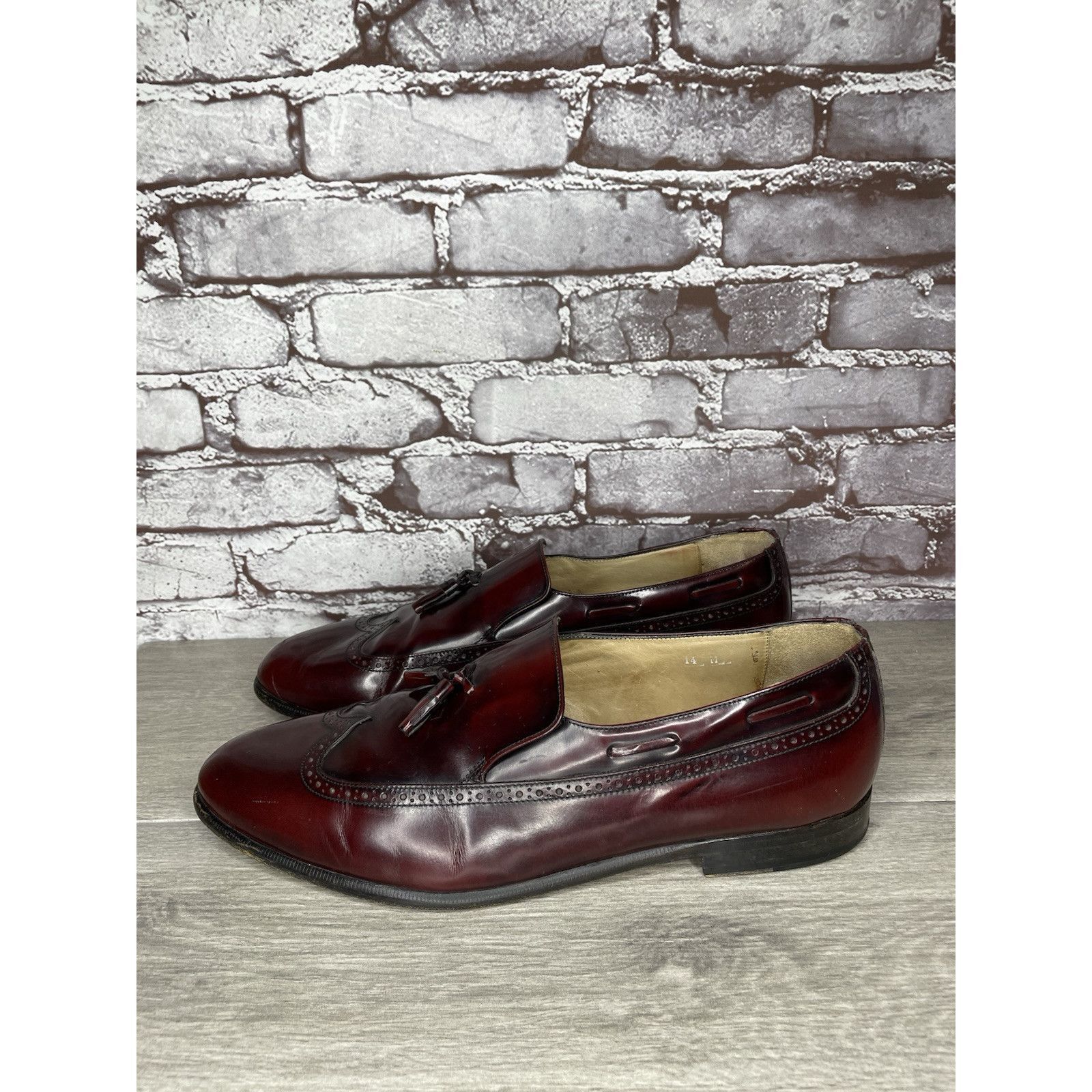 Nordstrom Nordstrom Burgundy Leather Wingtip Tassel Loafers Dress Shoe Size US 14 / EU 47 - 17 Thumbnail