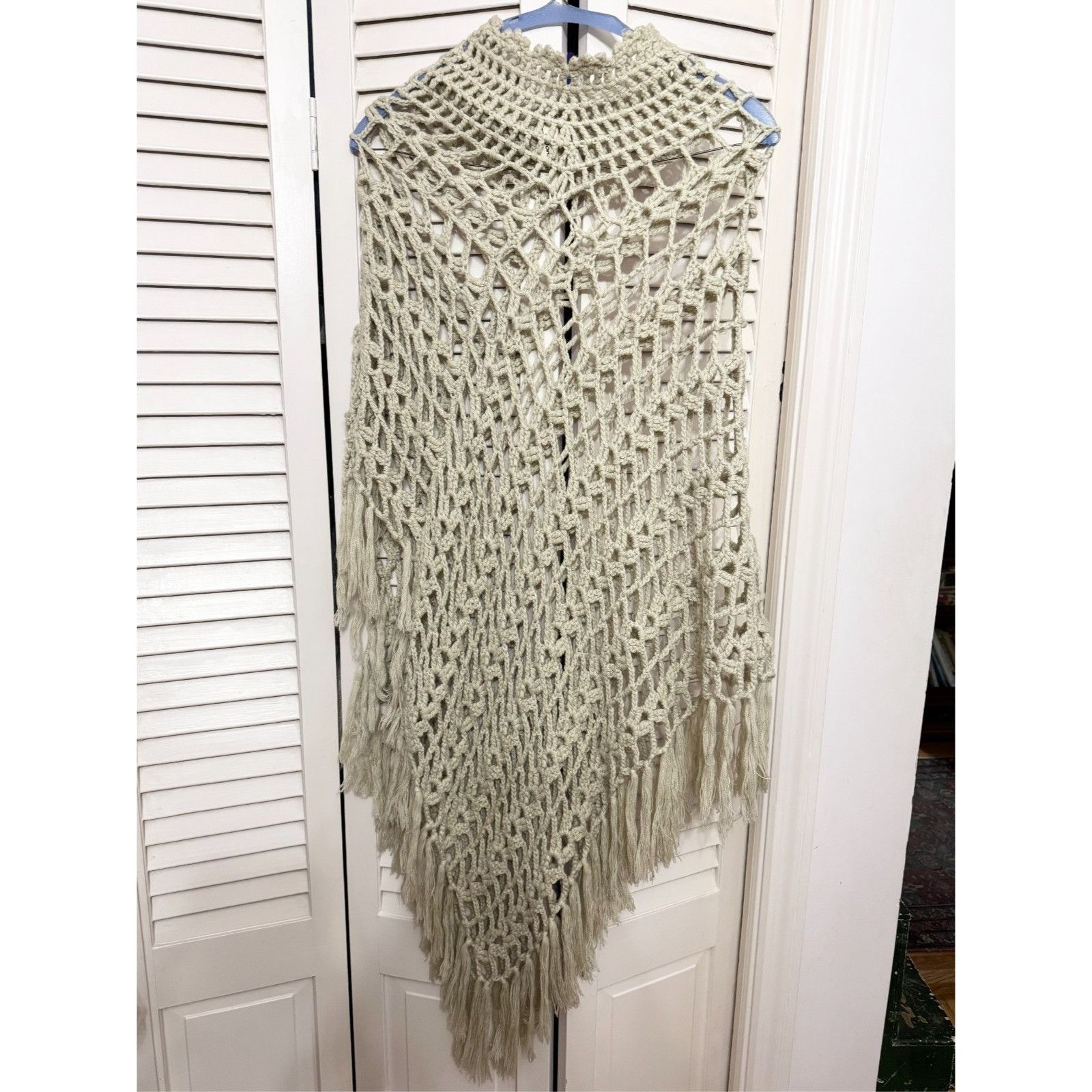 Other Bonita Knitwear Open Lace Fringe Tassel Poncho Sweater Size ONE SIZE - 2 Thumbnail