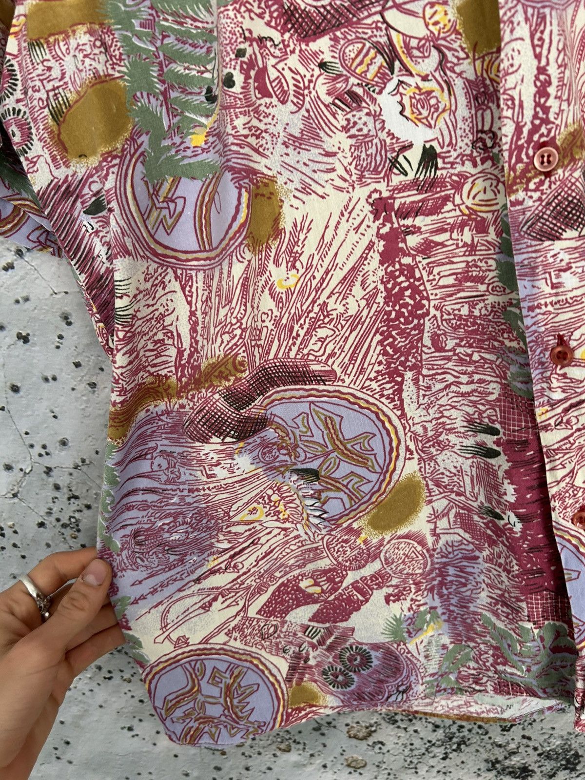 Vintage Vintage 90s Hawaiian Floral Shirt Avant Garde Grunge Summer Size US M / EU 48-50 / 2 - 5 Thumbnail