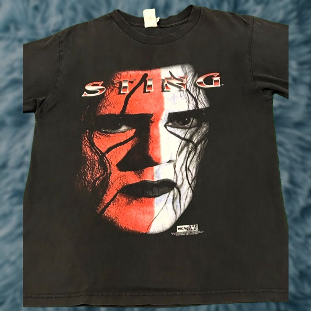 Vintage VINTAGE 90s Wrestling Sting WCW NWO 1998 Shirt Mens Large Black 1990s VTG Size US L / EU 52-54 / 3 - 1 Thumbnail