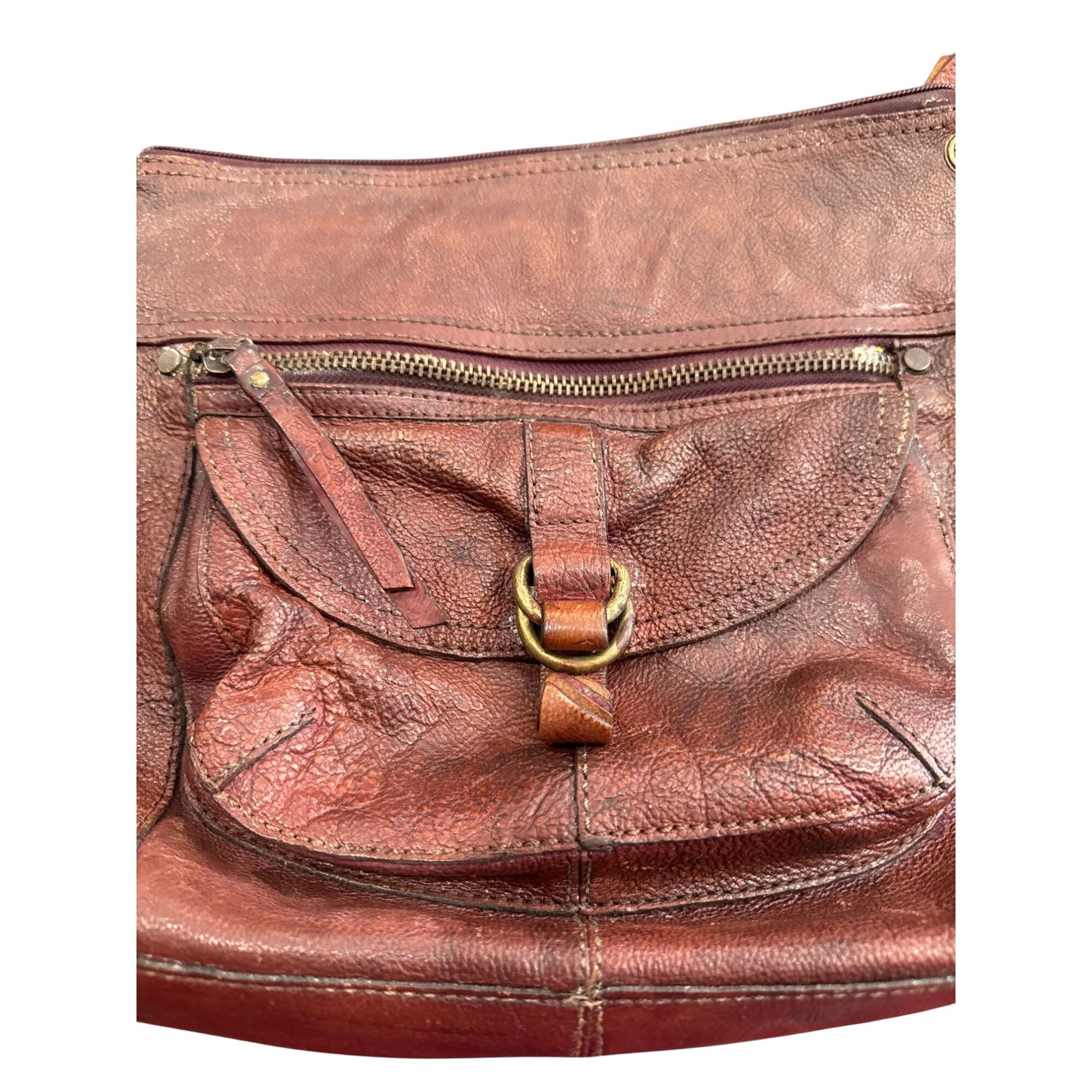 Fossil Fossil Womens Brown Leather Vintage Crossbody Handbag SKU 86 Size ONE SIZE - 4 Thumbnail