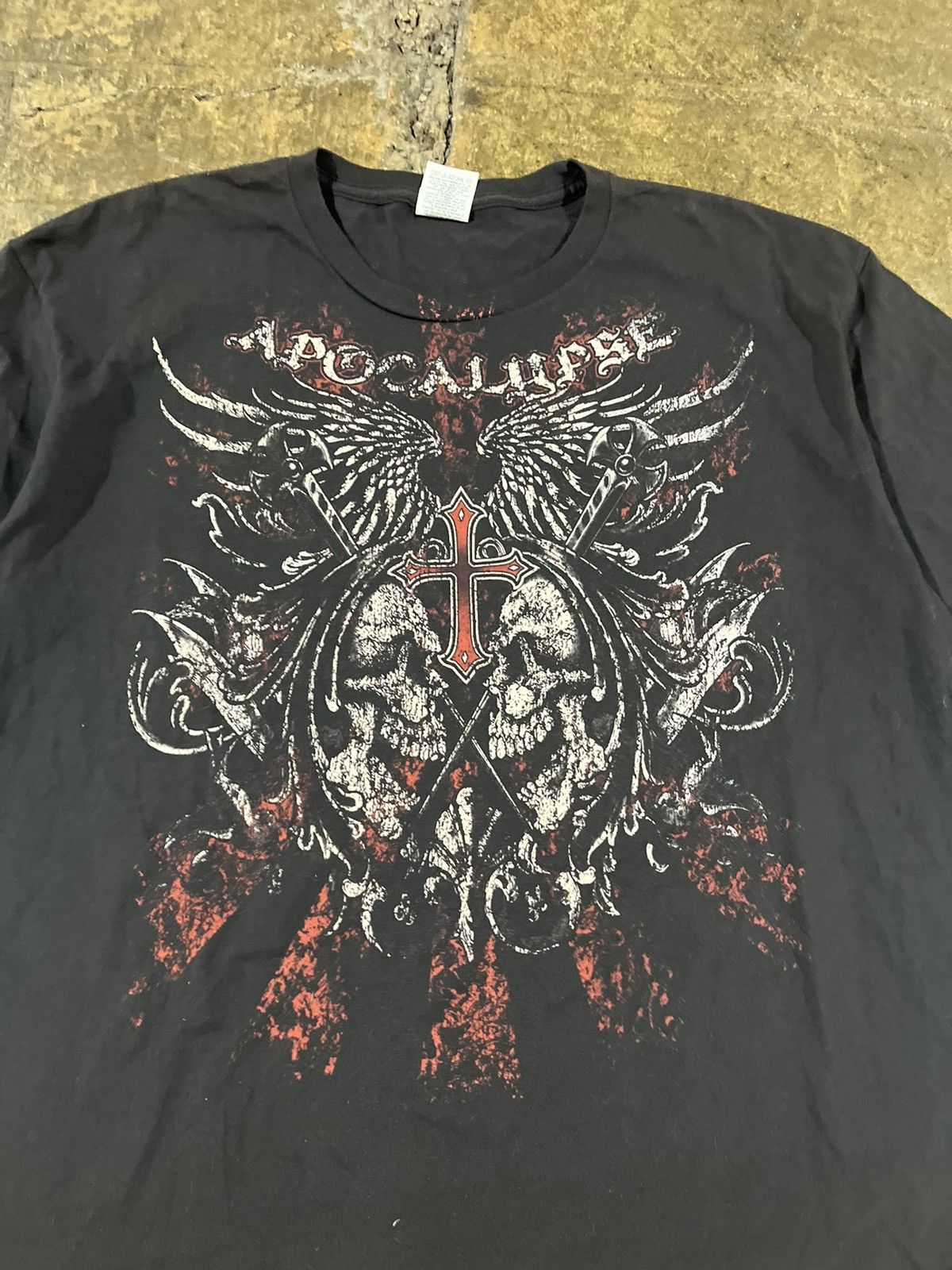 Affliction × Tapout × Vintage Crazy Y2K Affliction Style Skull Grunge Wings Skater Tee Size US XL / EU 56 / 4 - 3 Thumbnail
