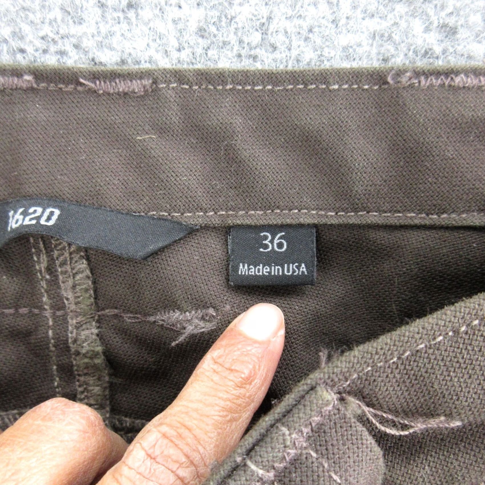 Vintage 1620 Mens Work Pants 36x28 Brown Cordura Canvas Stretch Relaxed Made USA Chino Straight Front 5-Pocket Pockets Logo XS? Size US 36 / EU 52 - 6 Thumbnail