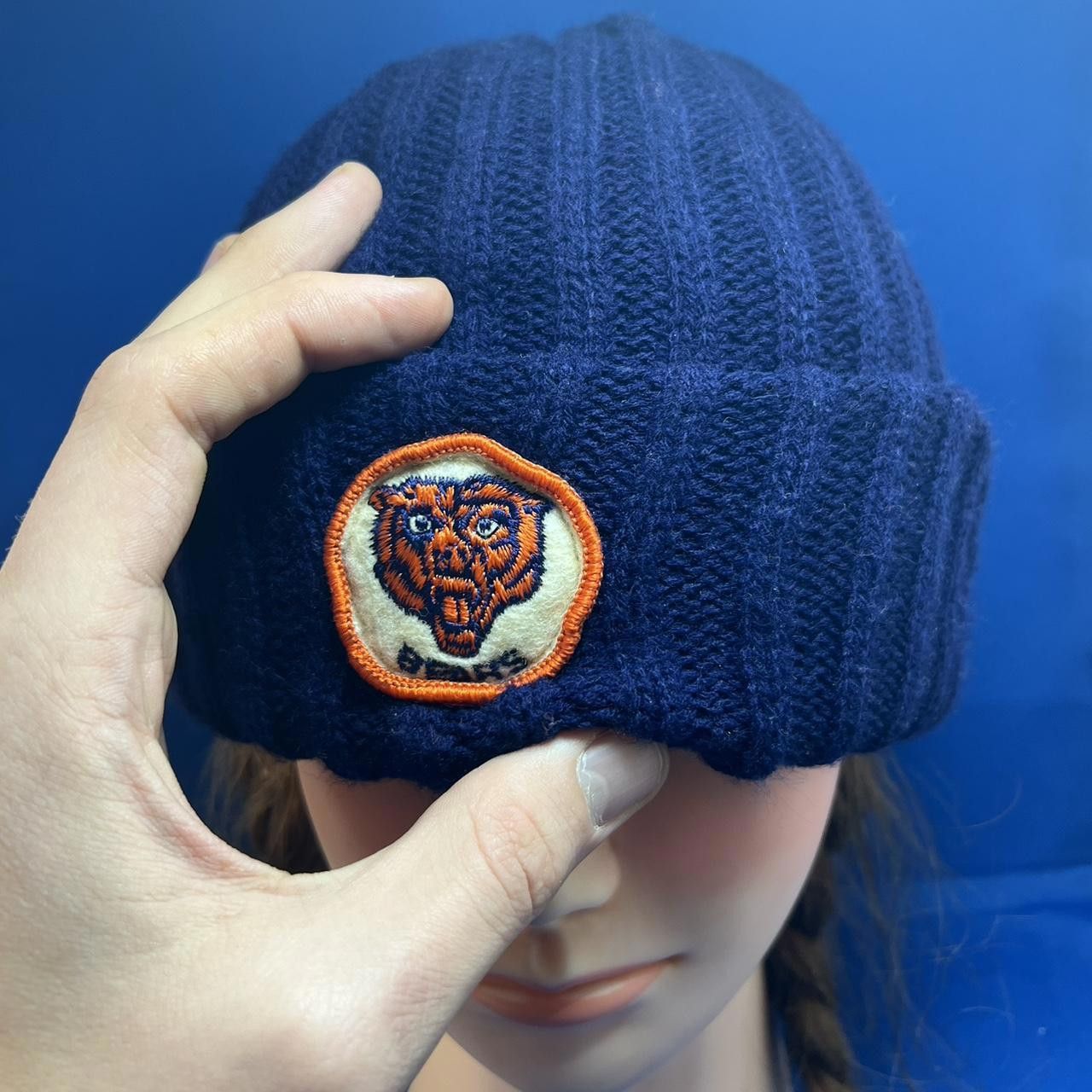 Designer Vintage Chicago Bears Knit Beanie Hat Size ONE SIZE - 2 Thumbnail