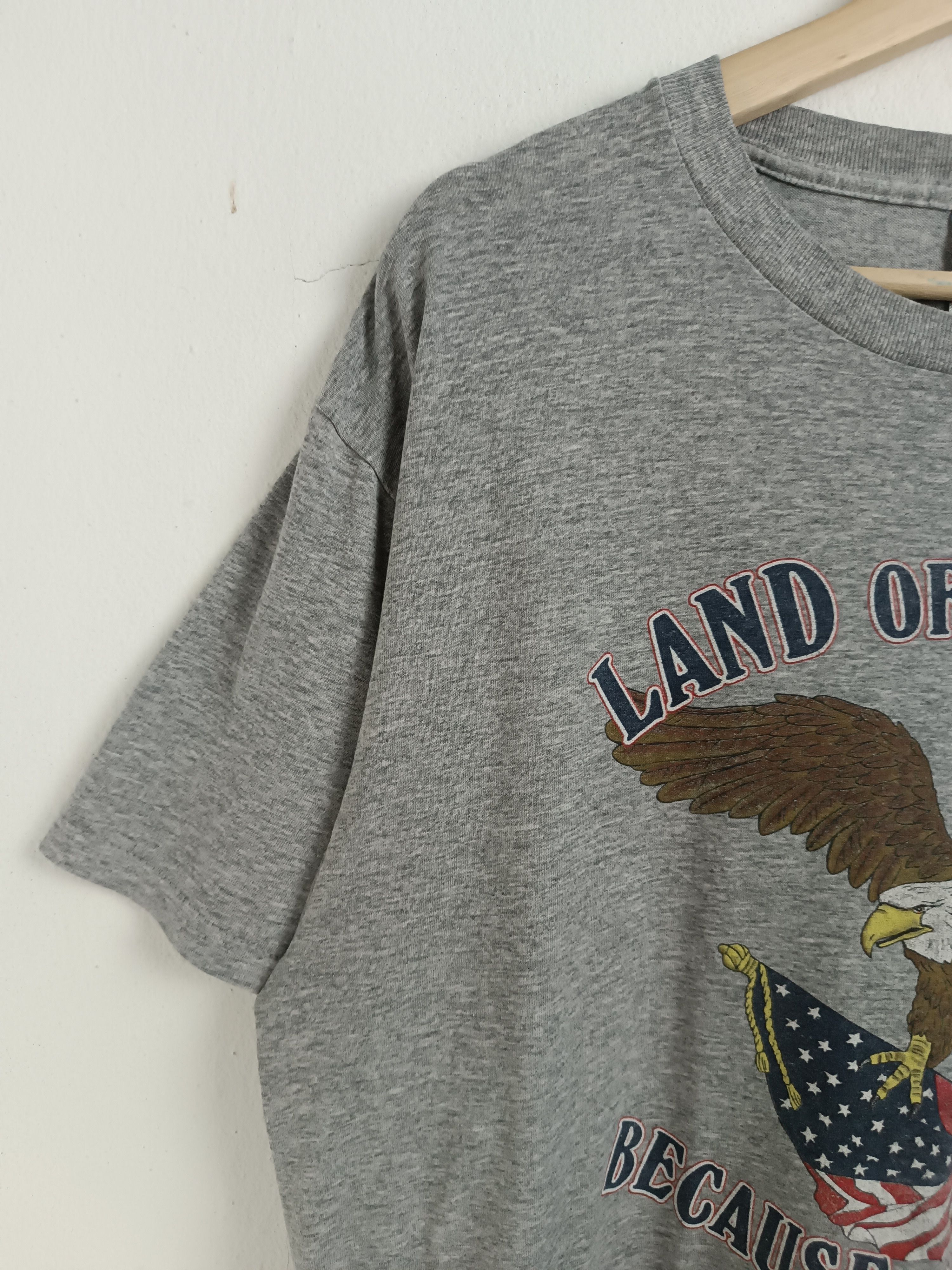 Other VINTAGE 2000s LAND OF THE FREE USA EAGLE ARMY MARINES TEE Size US L / EU 52-54 / 3 - 4 Thumbnail