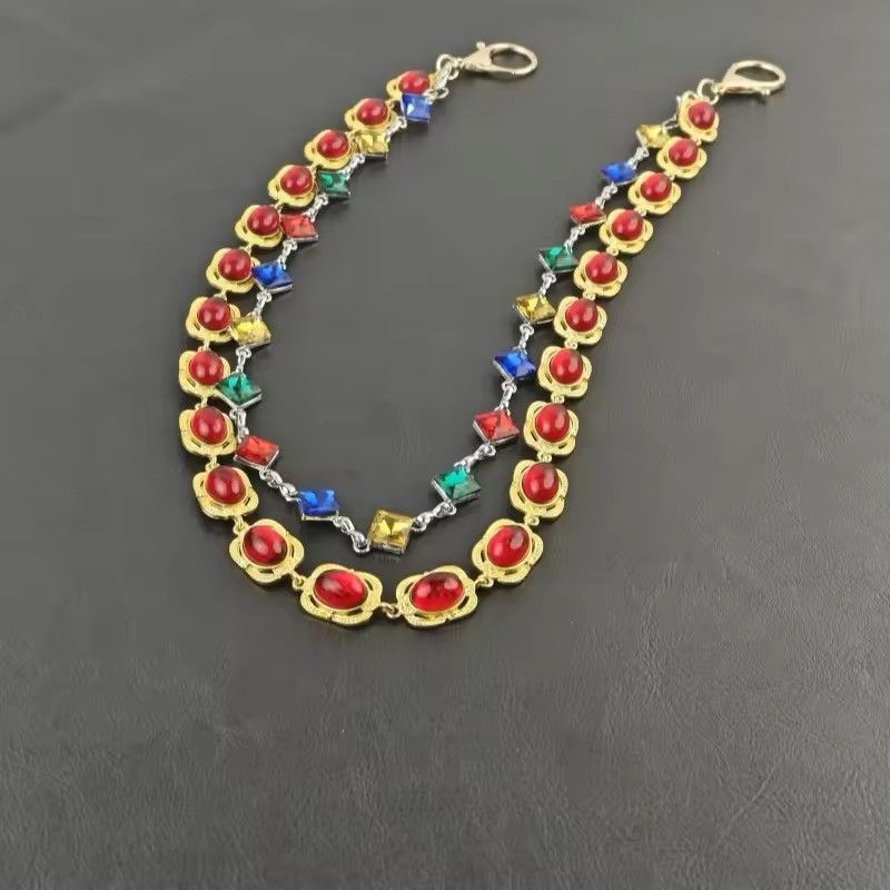 Vintage double layered agate stone chain waist accessories Size ONE SIZE - 3 Thumbnail