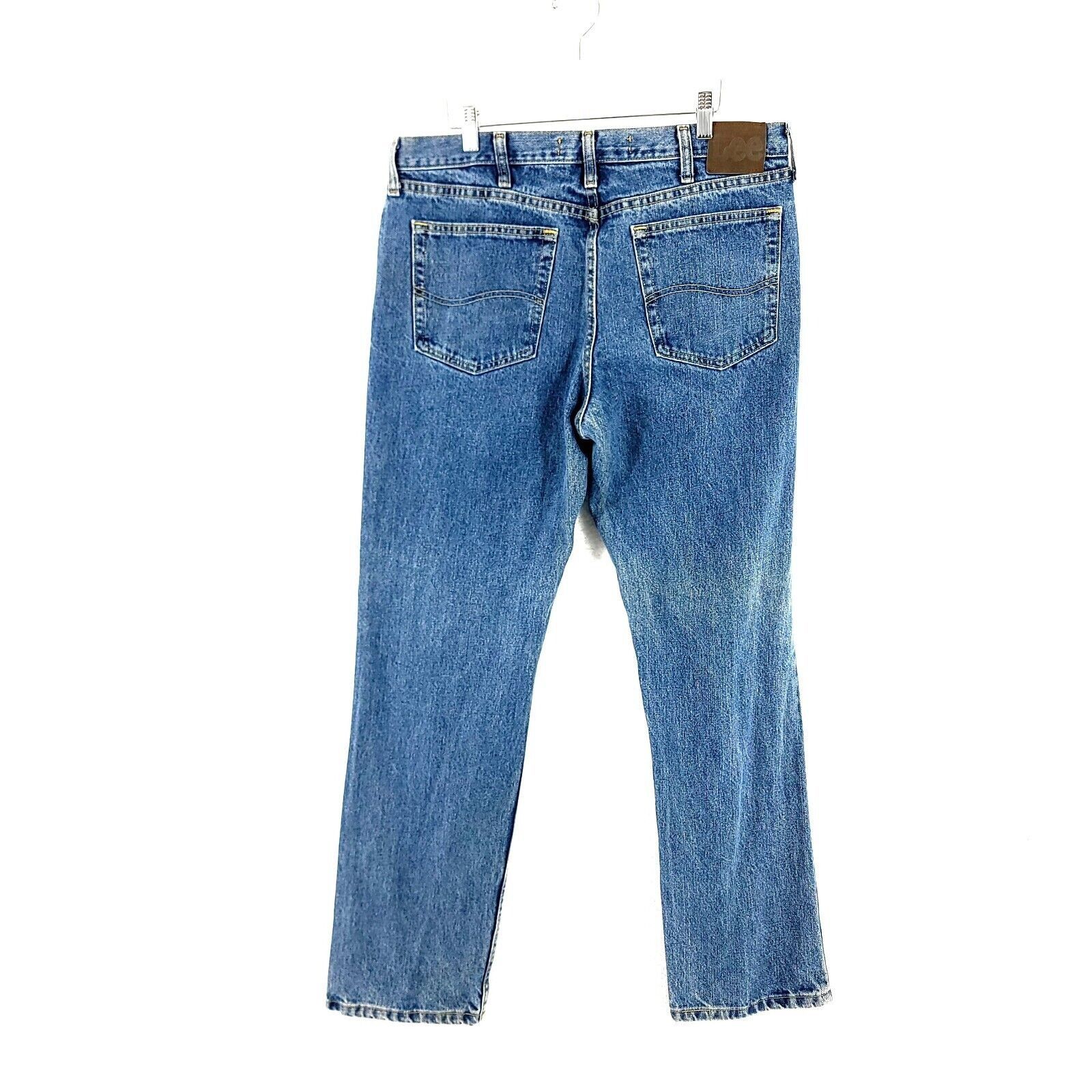 Lee Lee Regular Fit Blue Medium Wash Mid Rise Denim Jeans 36/32 Size US 36 / EU 52 - 5 Thumbnail