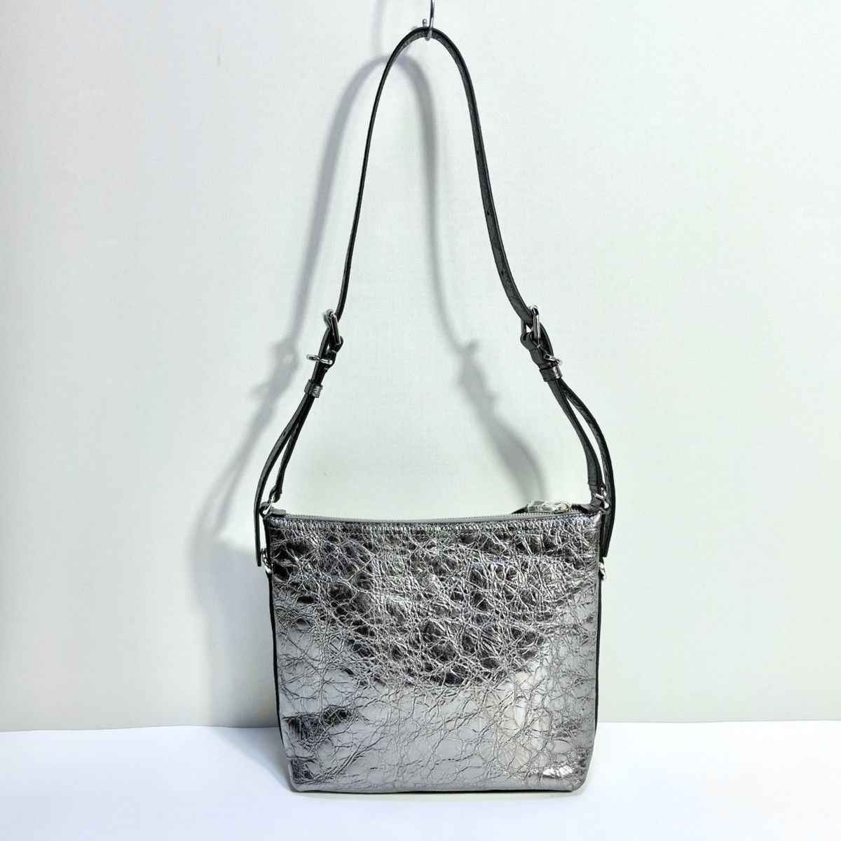 Givenchy Givenchy Small Voyou Laminated Leather Crossbody Bag Silver Size ONE SIZE - 11 Thumbnail