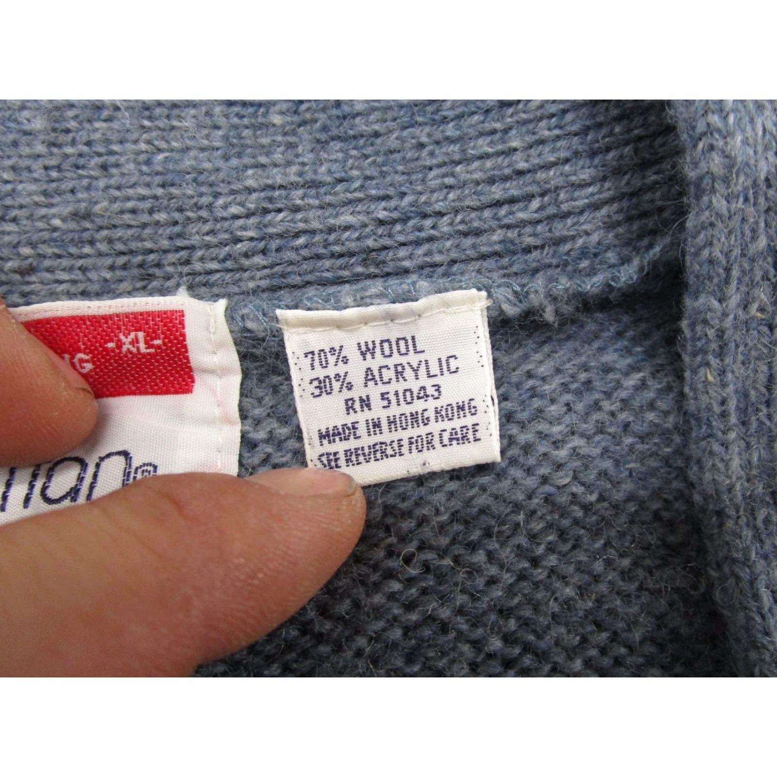 Vintage VINTAGE Manhattan Sports Cardigan Sweater Unisex Adults Blue XL Wool Blend Size L Size US L / EU 52-54 / 3 - 3 Thumbnail