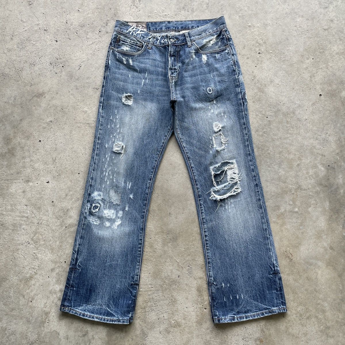 Abercrombie & Fitch Vintage Abercrombie&Fitch FLARE Distressed Faded Jeans Pants Size US 32 / EU 48 - 1 Thumbnail