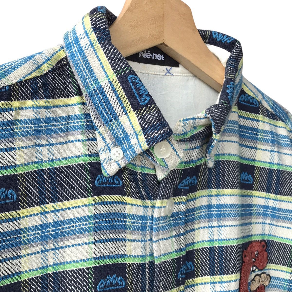 Ne-Net Japan Issey Miyake Design Embroidery Flannel Shirt