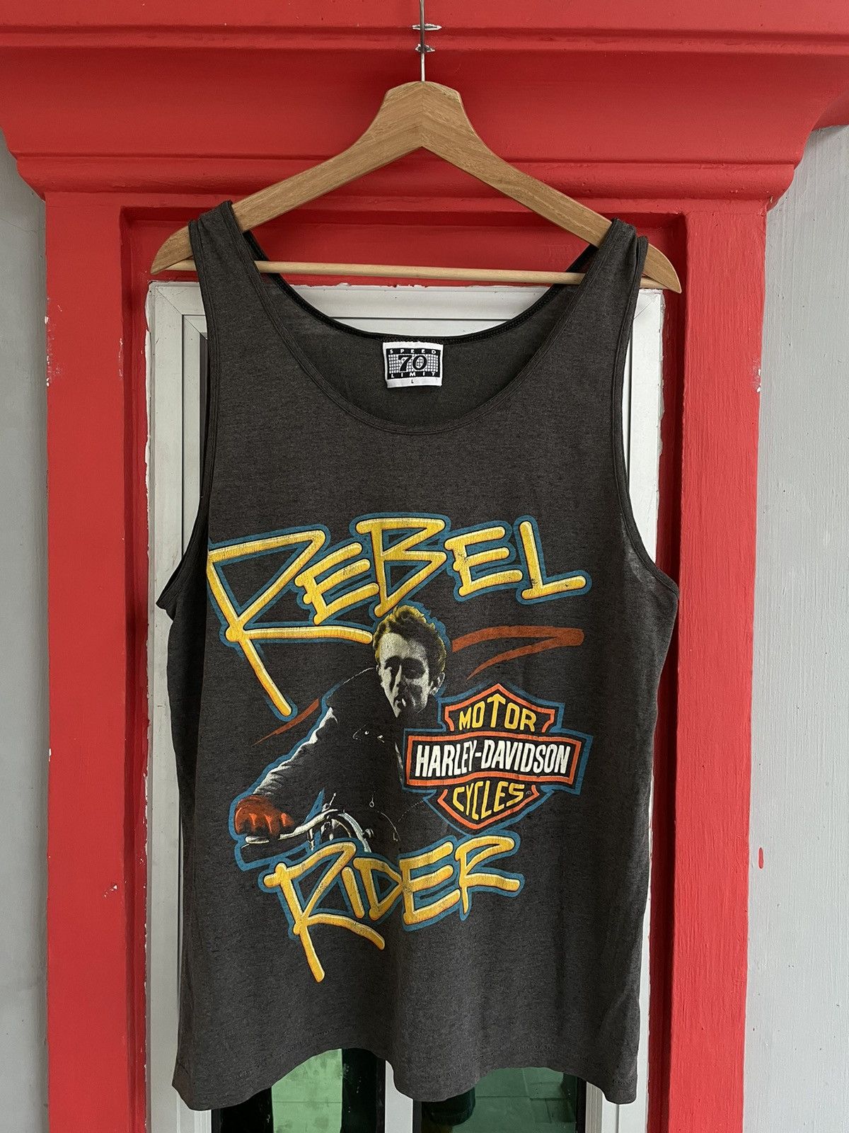image of Band Tees x Harley Davidson Vintage 90's Harley Davidson X James Dean Rebel Rider Tshirt in Black (