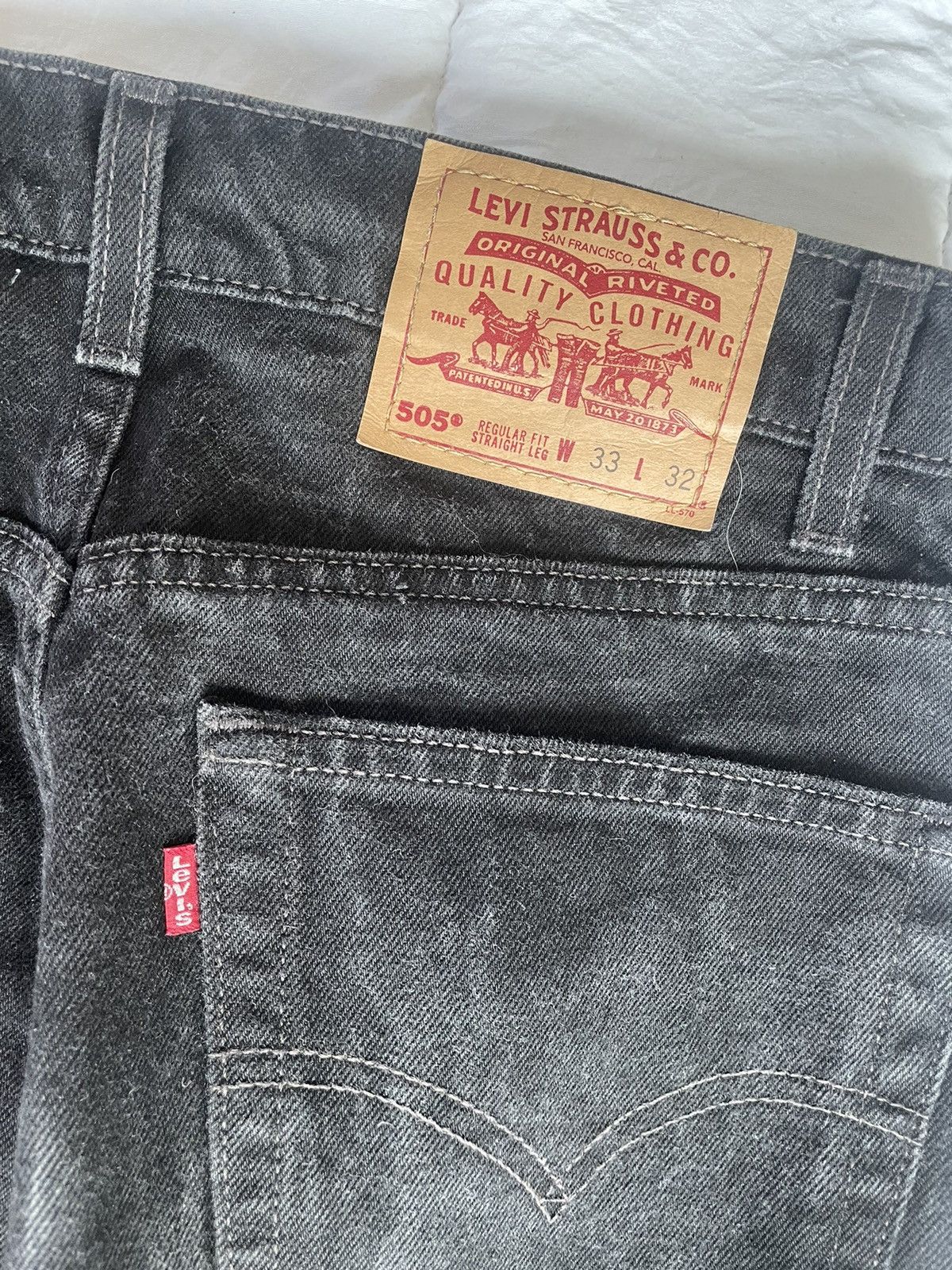Levi's Vintage LEVI'S 505 black denim jeans 33x32 Size US 33 - 9 Thumbnail