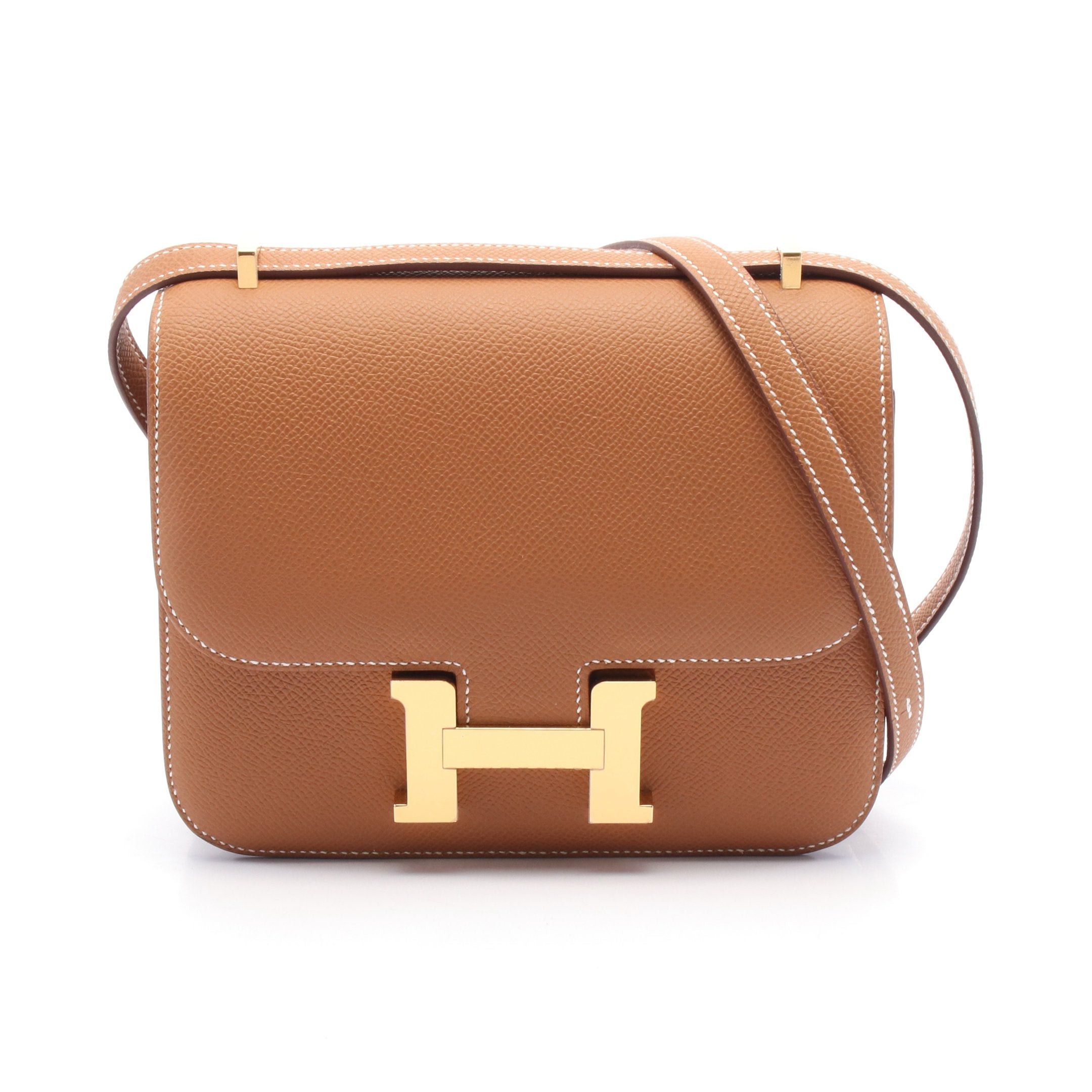Hermes Hermes Constance 3 Mini Miroir Gold Shoulder Bag Veau Epsom Brown Hardware Double Engraved Size ONE SIZE - 1 Thumbnail