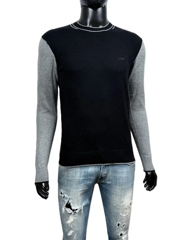 Armani Maglione Girocollo Armani Jeans Lana Grigio Nero M Size US M / EU 48-50 / 2 - 3 Thumbnail