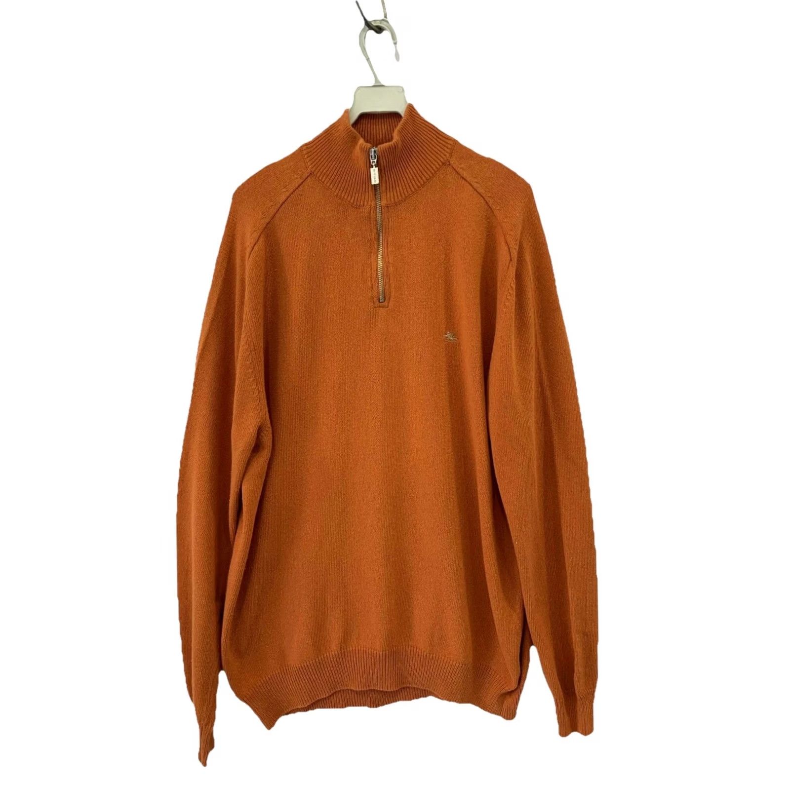 Etro Etro Milano Men’s XL Quarter Zip Sweater Orange Made in Italy Designer Knit Pullover/Quarter Zip Knit Burnt Orange Mens XL Etro Design Knit Sweater Size US XL / EU 56 / 4 - 2 Thumbnail