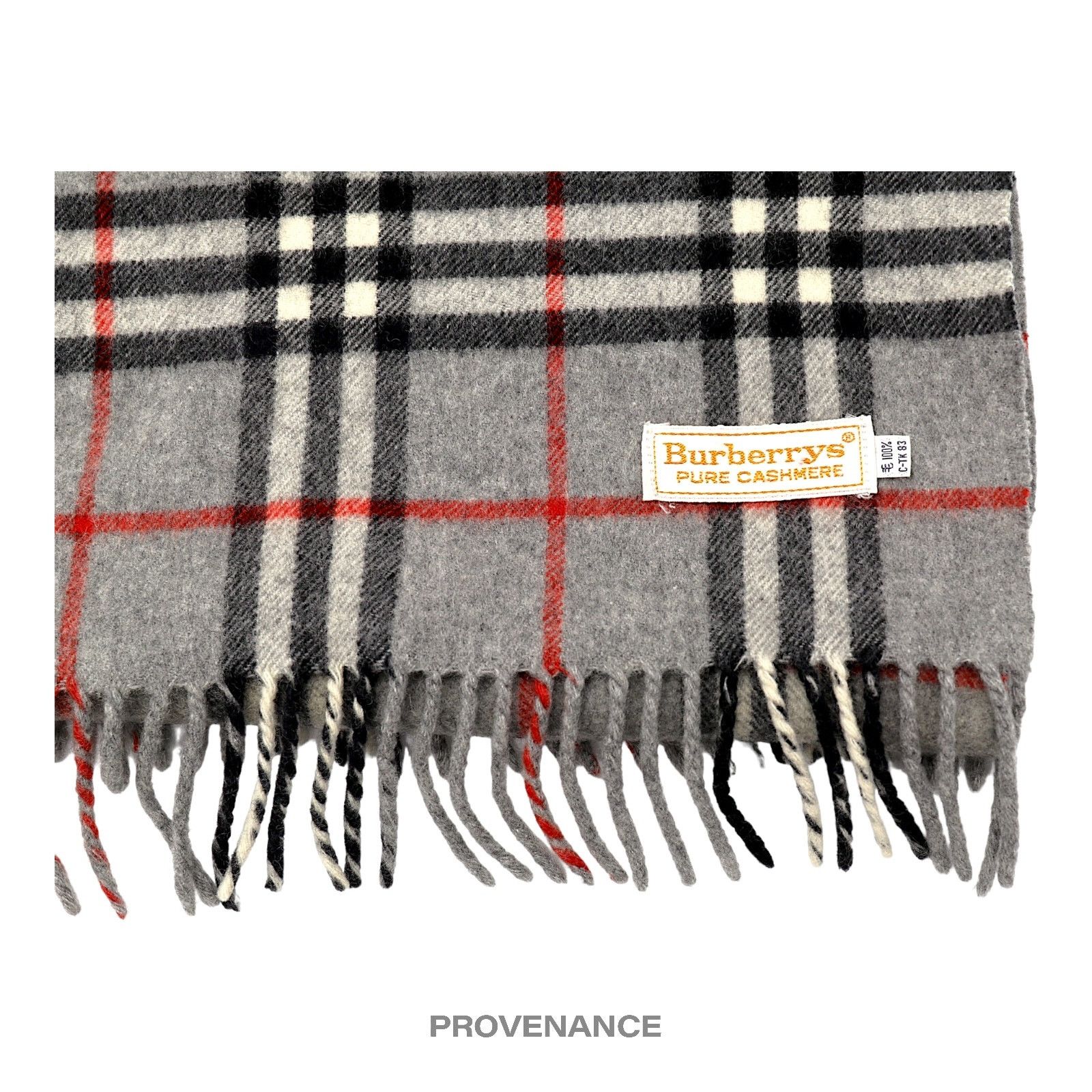Burberry 🔴 Burberry Scarf - PURE CASHMERE Nova Check Grey Size ONE SIZE - 5 Thumbnail