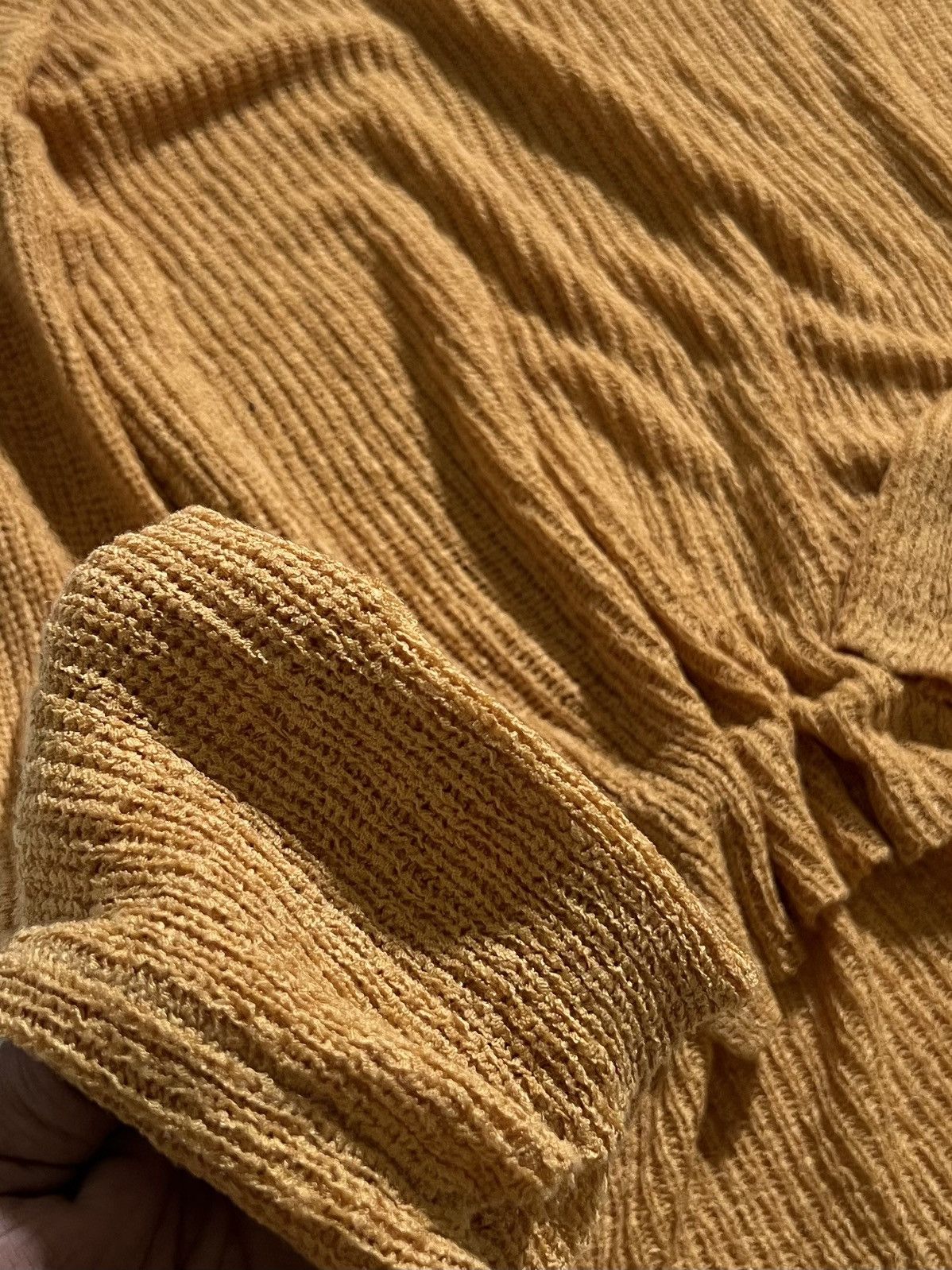 Japanese Brand Natural Vintage GOA Mustard Knit Sweater 00s Size ONE SIZE - 6 Thumbnail