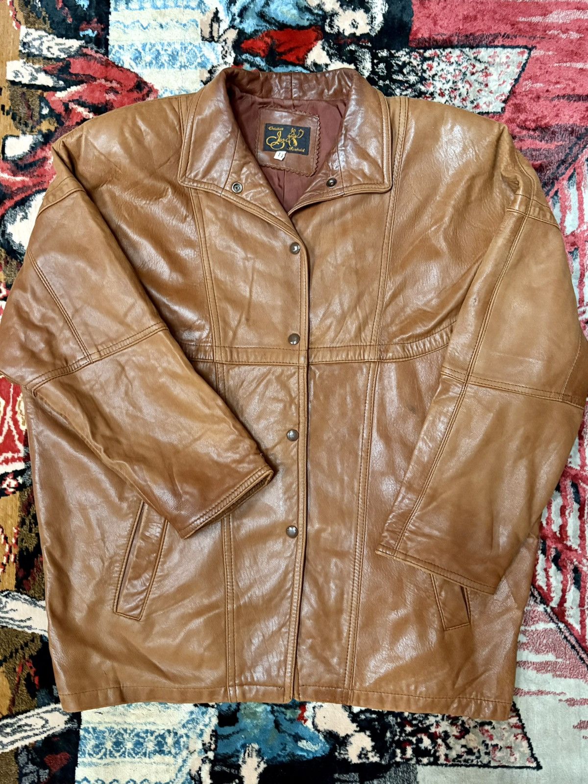 Other Creation Jez Montreal VTG 90s brown leather jacket XL Size US XL / EU 56 / 4 - 1 Thumbnail