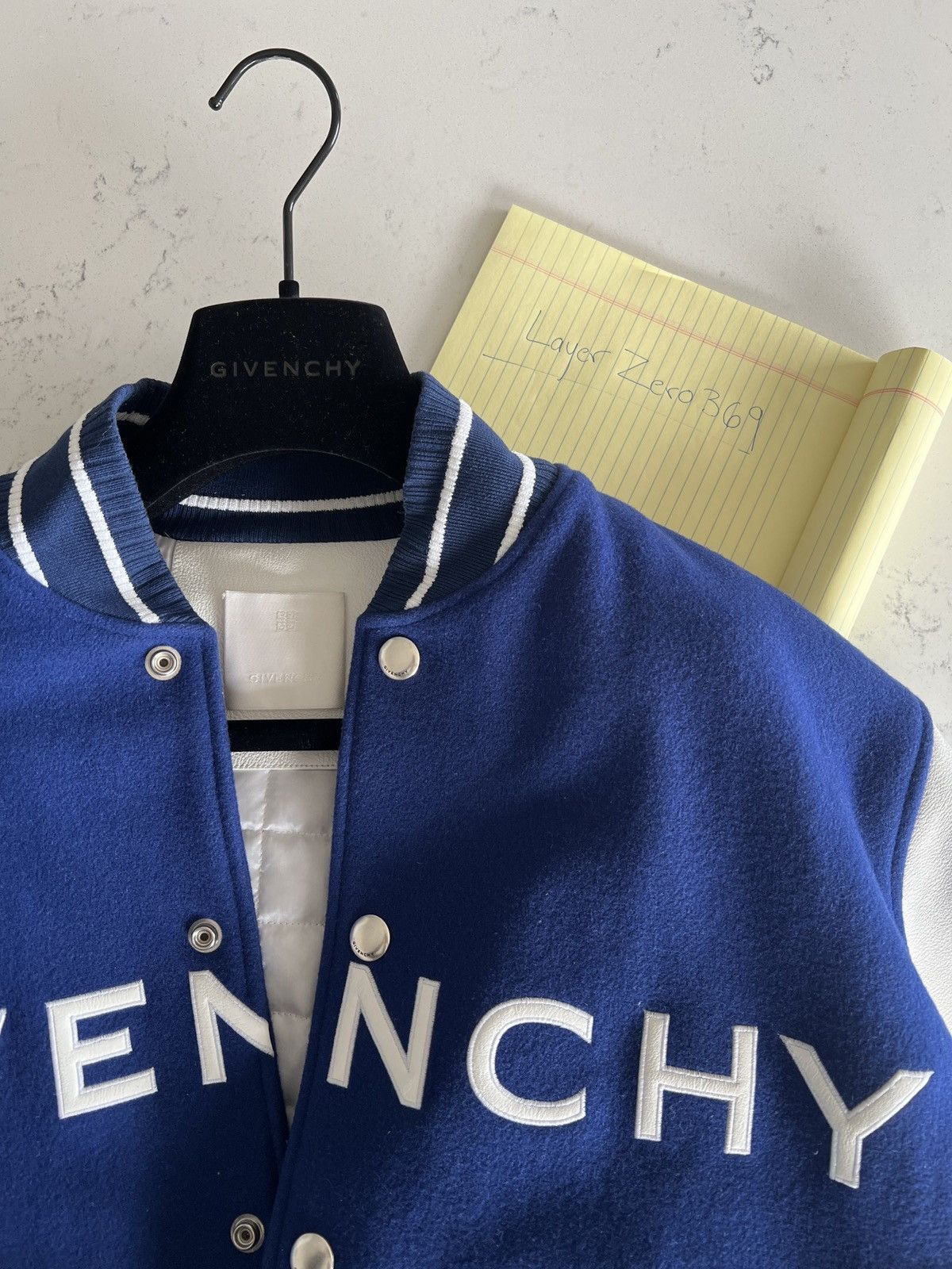 Givenchy Rare Blue Givenchy Varsity Jacket in wool and leather Size US M / EU 48-50 / 2 - 13 Thumbnail