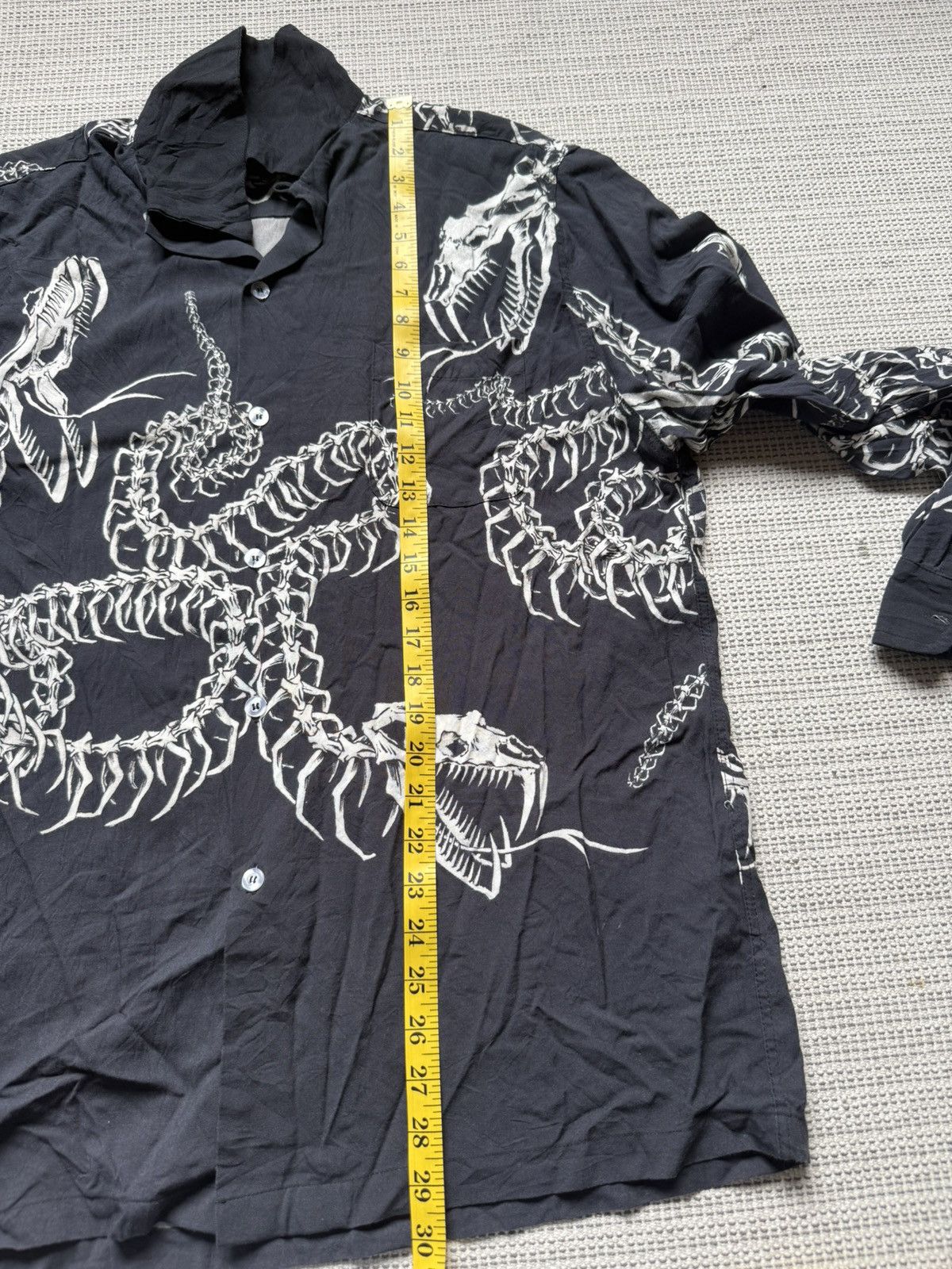 Wacko Maria RARE Wacko Maria ivory skeleton snake rayon shirt Size US L / EU 52-54 / 3 - 10 Thumbnail