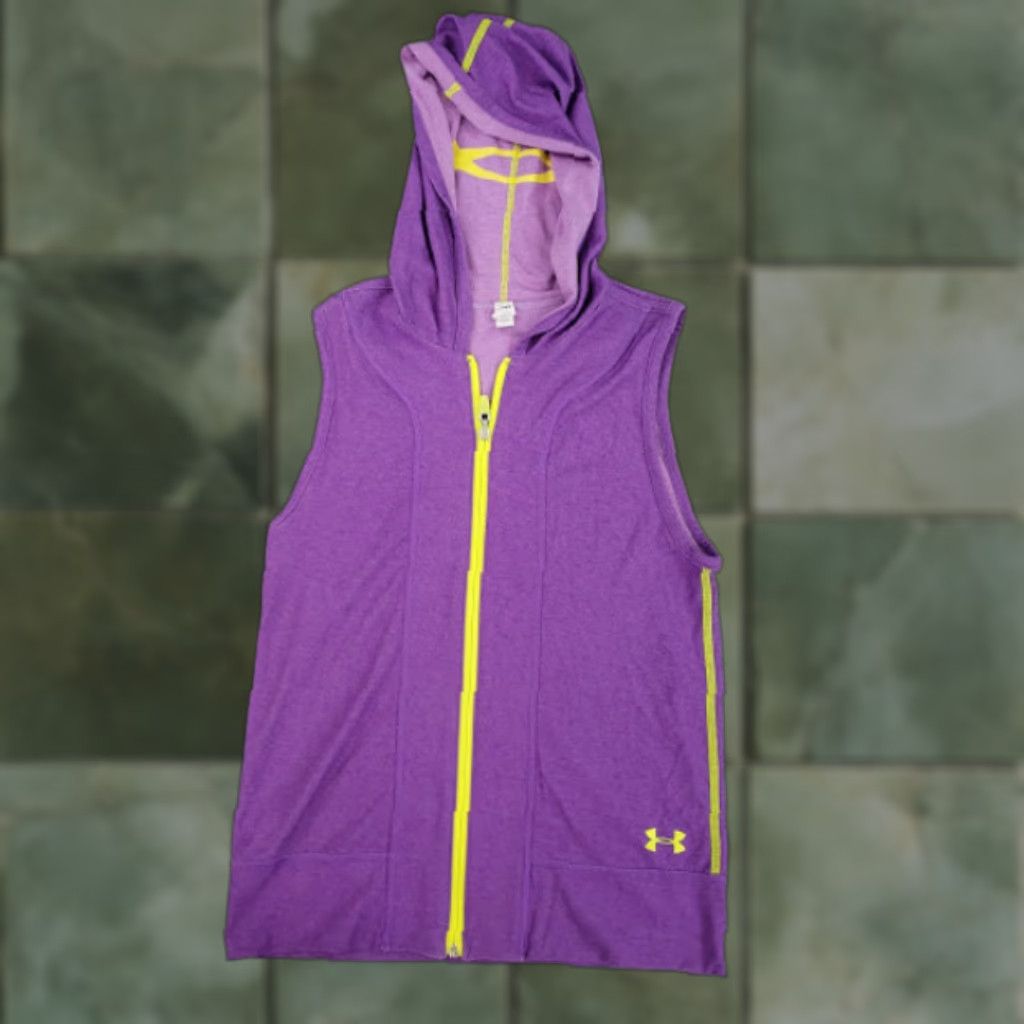 Under Armour Under Armour Mens Large Extra Large XL Violet Cotton Full Zip Hooded Vest Size L / US 10 / IT 46 - 1 Thumbnail