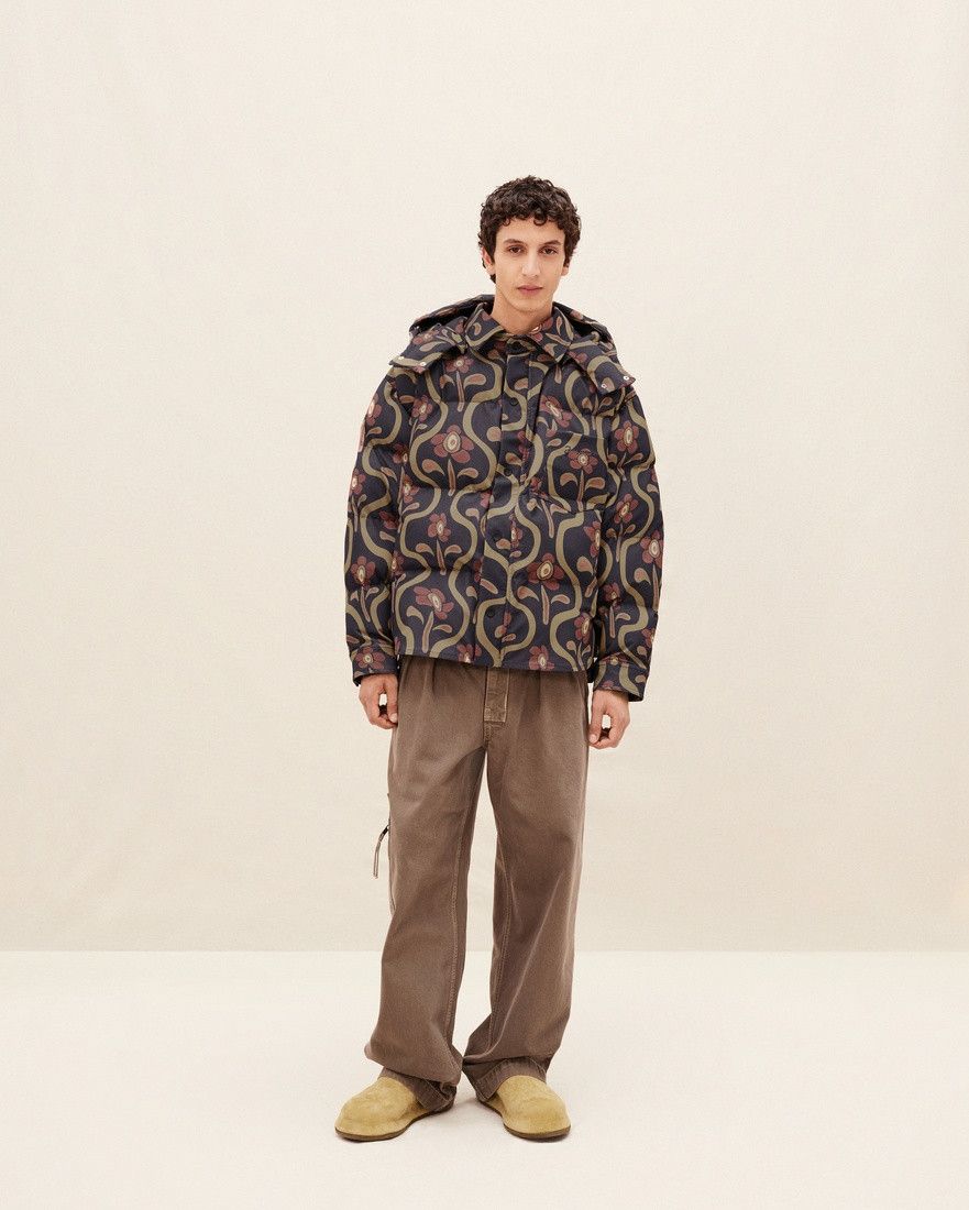 Jacquemus o1mle0625 La doudoune Chemise Jacket in Print Brown Flowers Size US M / EU 48-50 / 2 - 2 Thumbnail