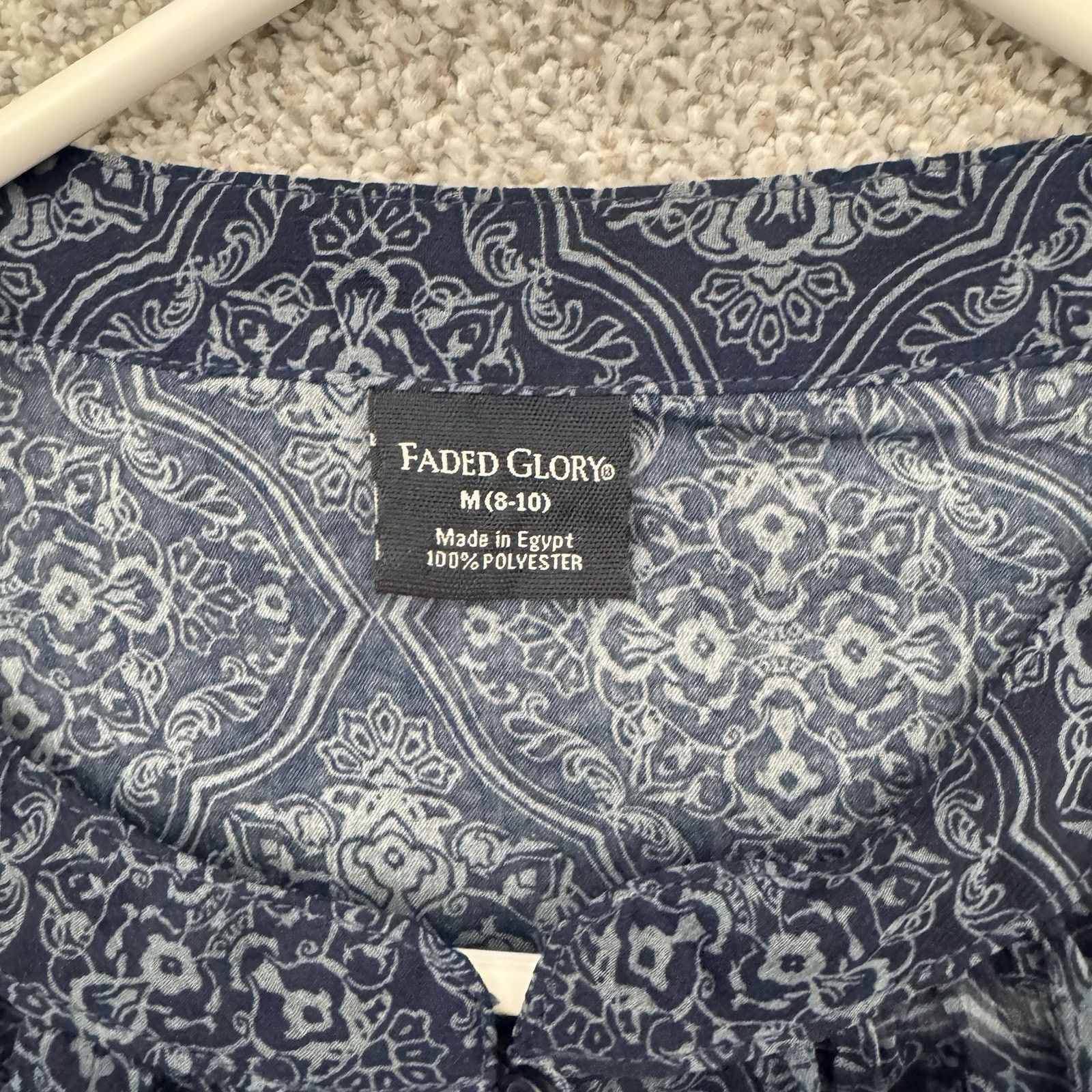 Faded Glory Peasant Blouse Womens M Boho Paisley Romantic Cottagecore Size M / US 6-8 / IT 42-44 - 5 Thumbnail