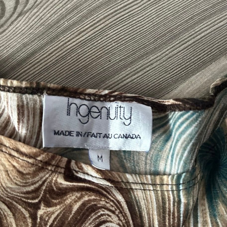 Other ingenuity brown wavy blue long sleeve shirt Size M / US 6-8 / IT 42-44 - 3 Thumbnail