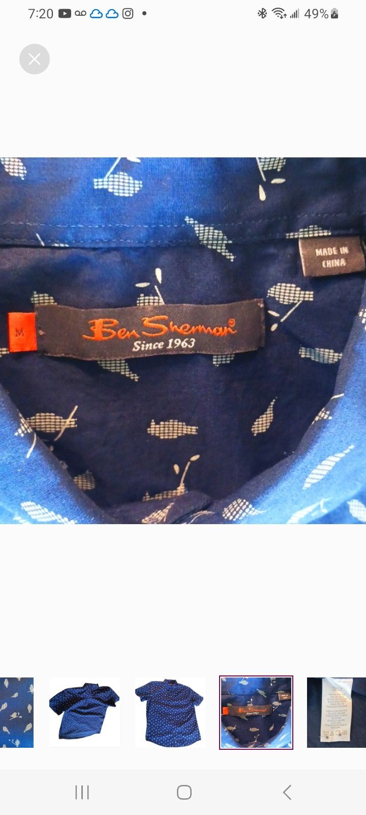 Ben Sherman Ben Sherman Birds Short-Sleeve Shirt Size US M / EU 48-50 / 2 - 3 Thumbnail