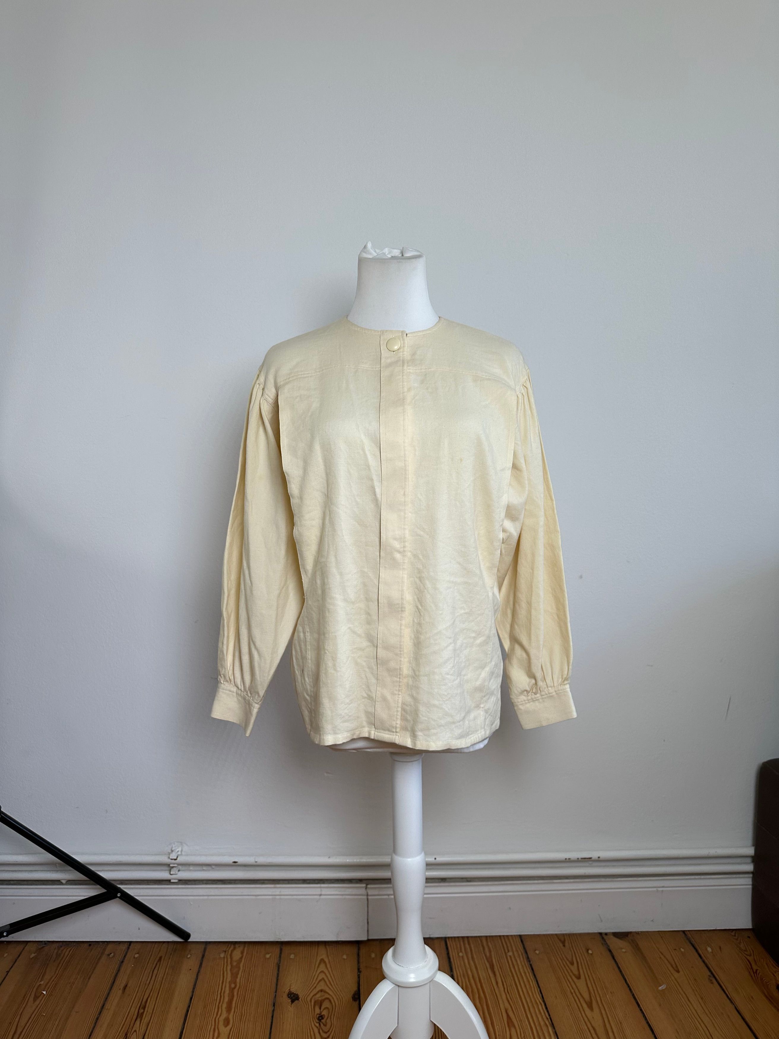 Dior Vintage Wool Cotton Blouse Cream S Size S / US 4 / IT 40 - 1 Thumbnail