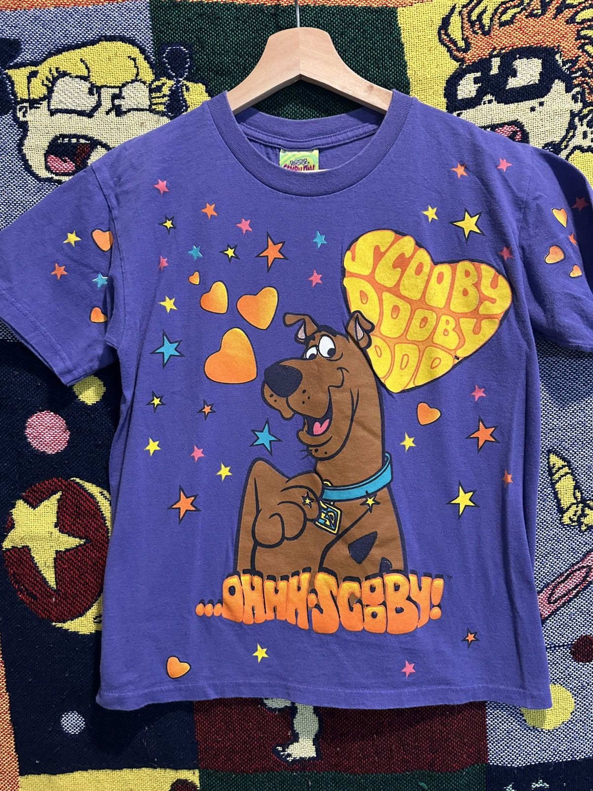 Vintage Vintage 90s Scooby Doo Hearts & Stars Tee Size S / US 4 / IT 40 - 2 Thumbnail