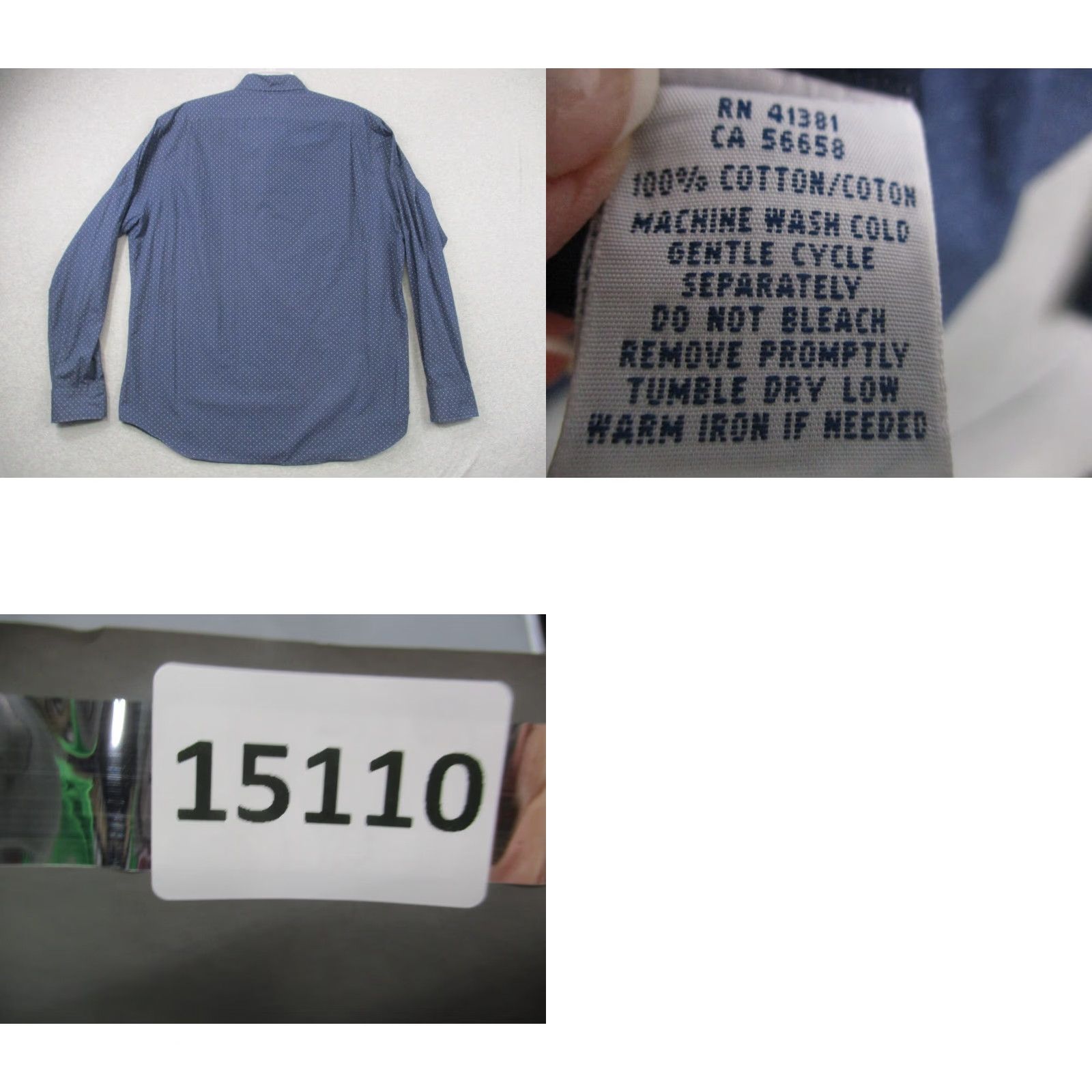 Polo Ralph Lauren Polo Ralph Shirt XXL Blue Dot Long Sleeve Slim Fit Button-Up Shirt Mens Class ic Polo Ralph Lauren Slim Fit Dot Blue Long Sleeve Shirt Size US XXL / EU 58 / 5 - 8 Thumbnail
