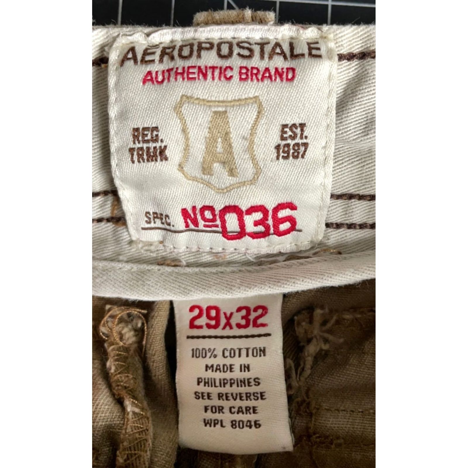 Vintage VINTAGE Aéropostale Cargo Pants Men's 28 x 28 Beige Baggy Fit Military Pants Size US 28 / EU 44 - 3 Thumbnail