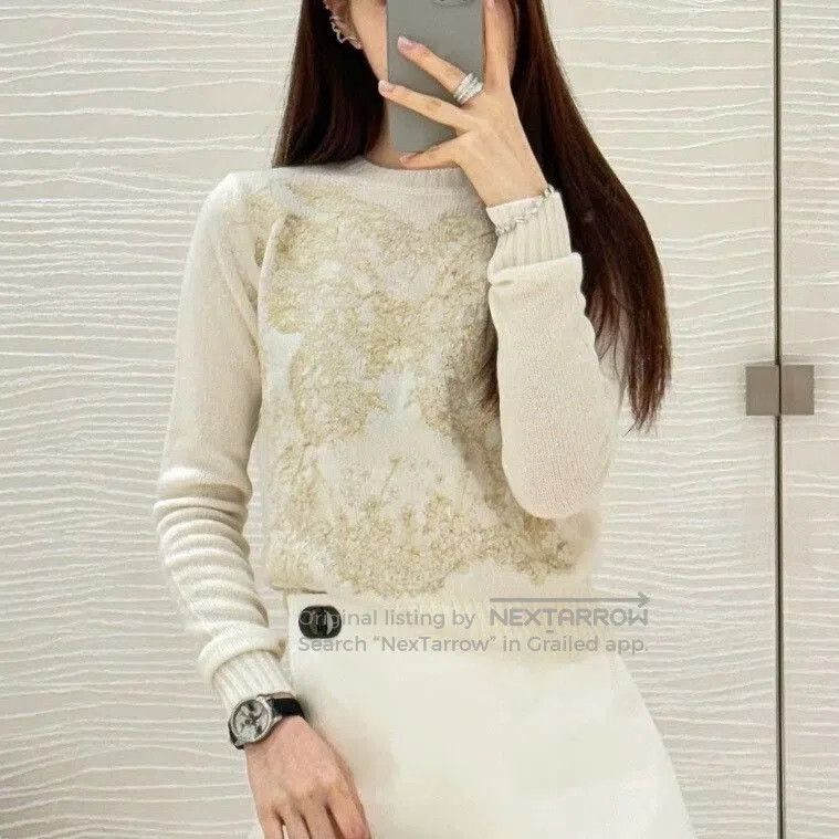 Dior Dior Ribbed Crewneck Embroidered Cashmere Sweater. Size XS / US 0-2 / IT 36-38 - 7 Thumbnail