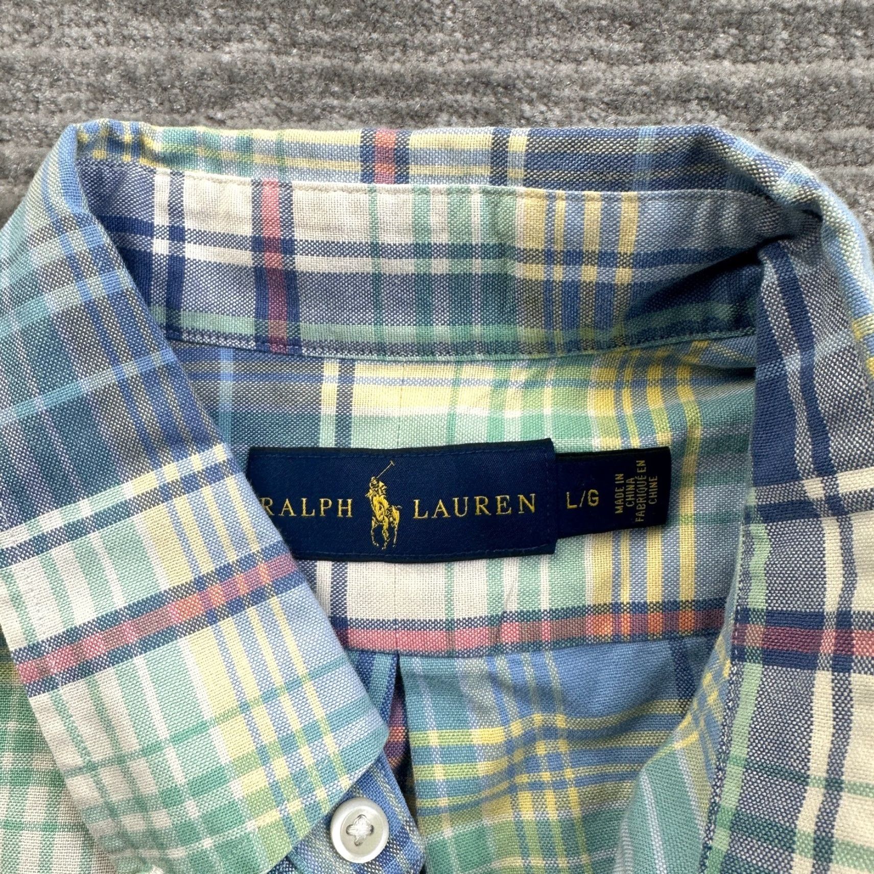Ralph Lauren Ralph Lauren Shirt Mens Large Blue Plaid Colorful Pony Button-Up Embroidered Logo Size US L / EU 52-54 / 3 - 7 Thumbnail
