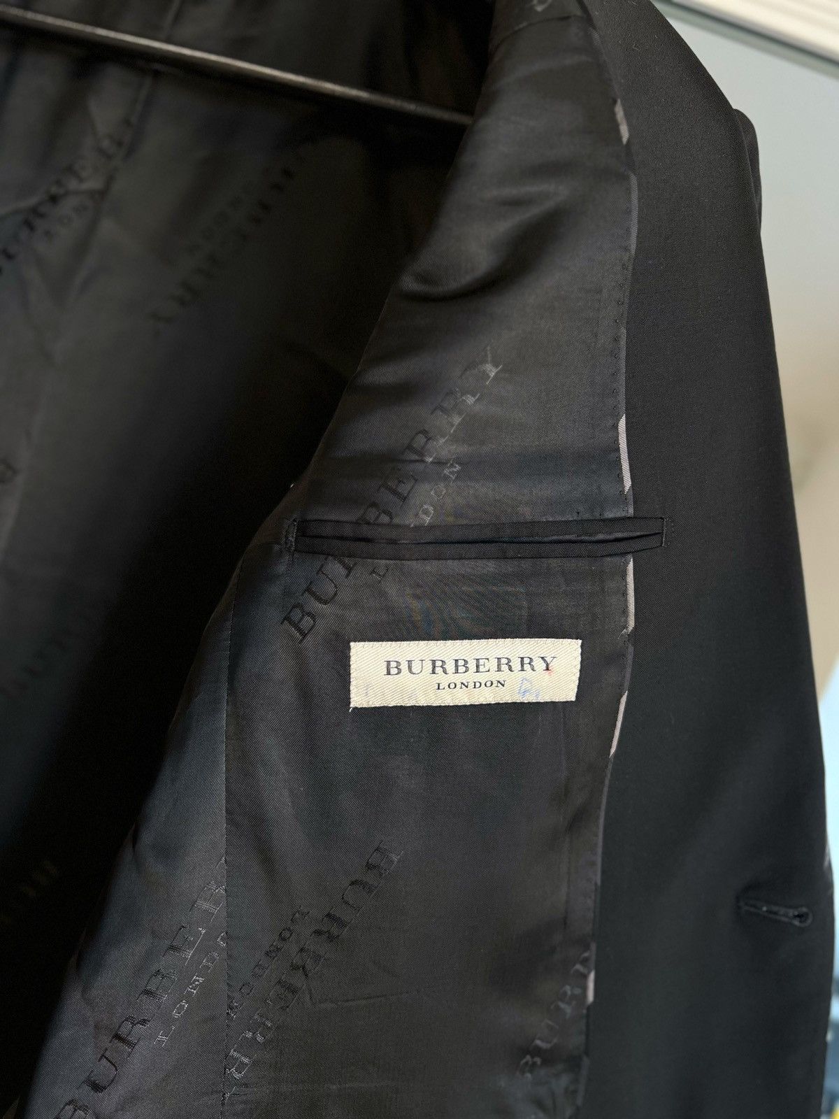 Burberry Burberry Blazer Wool Black Suit Jacket Size 52R - 14 Thumbnail