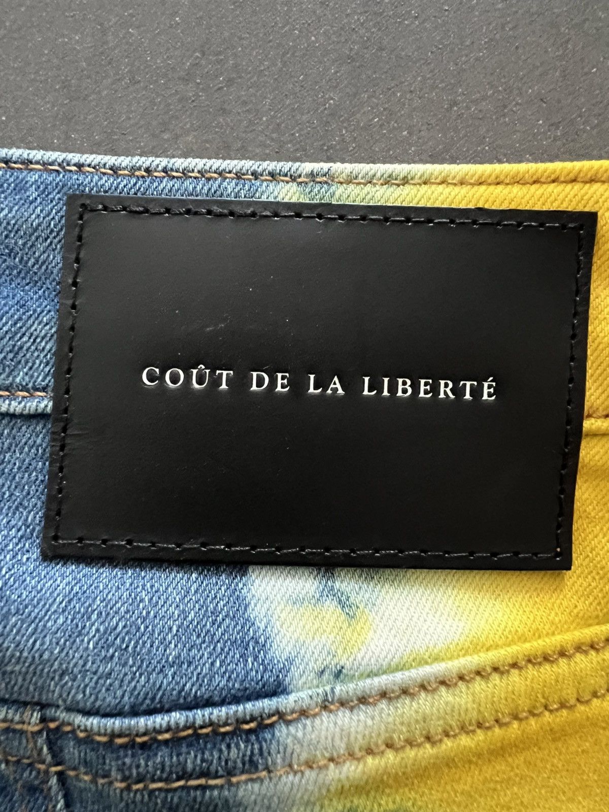 Cout de la Liberte Super Flared Bell Bottom Split Tie-Dye Denim Jeans Size US 30 / EU 46 - 4 Thumbnail