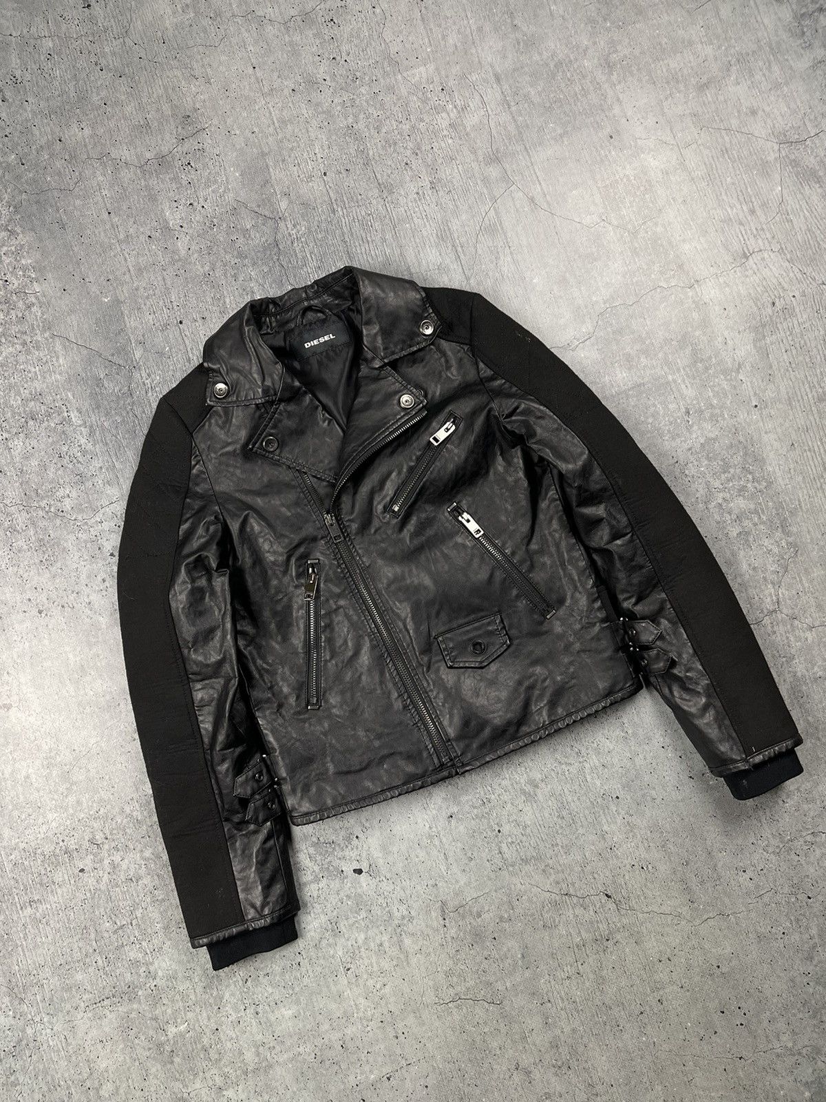 Diesel × Japanese Brand Diesel Amazing Faded Belt Leather Jacket Size XL / US 12-14 / IT 48-50 - 2 Thumbnail