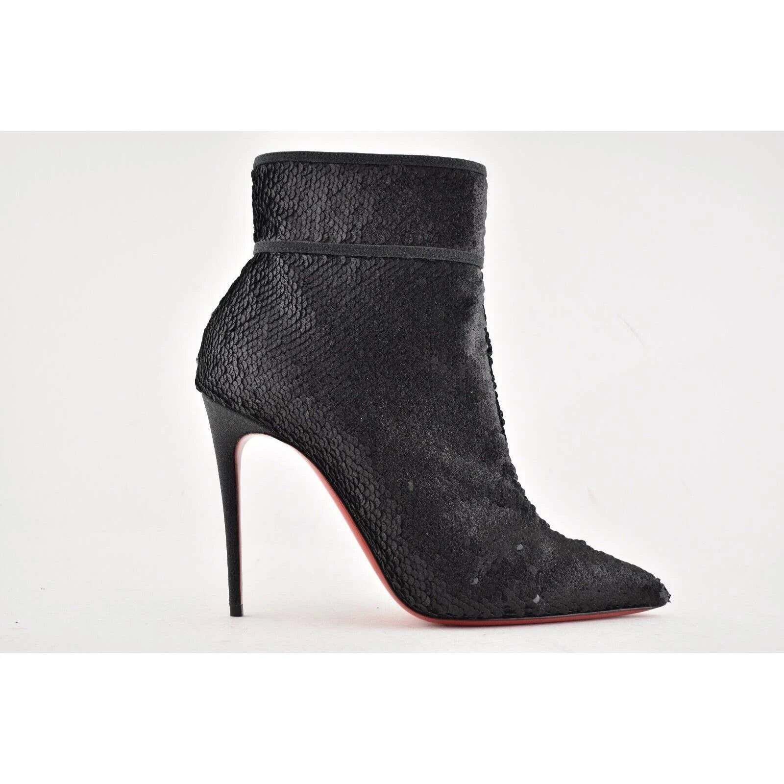 Christian Louboutin Christian Louboutin Moulakate 100 Black Sequin Glitter Heel Size US 5.5 / IT 35.5 - 2 Thumbnail