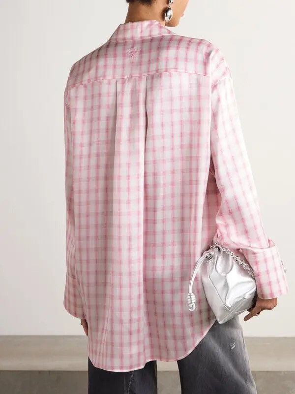 Loewe Loewe oversized embroidered checked silk shirt Size M / US 6-8 / IT 42-44 - 16 Thumbnail
