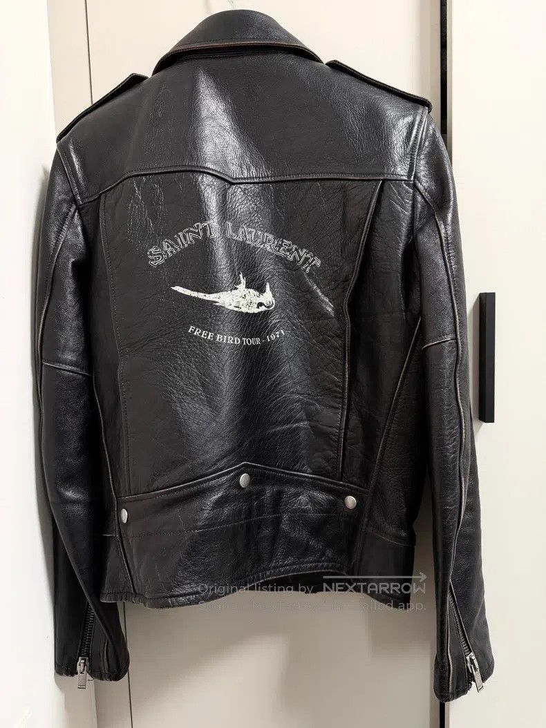 Saint Laurent Paris Saint Laurent Paris Freedom Bird Back Logo Leather Jacket Size US M / EU 48-50 / 2 - 1 Thumbnail