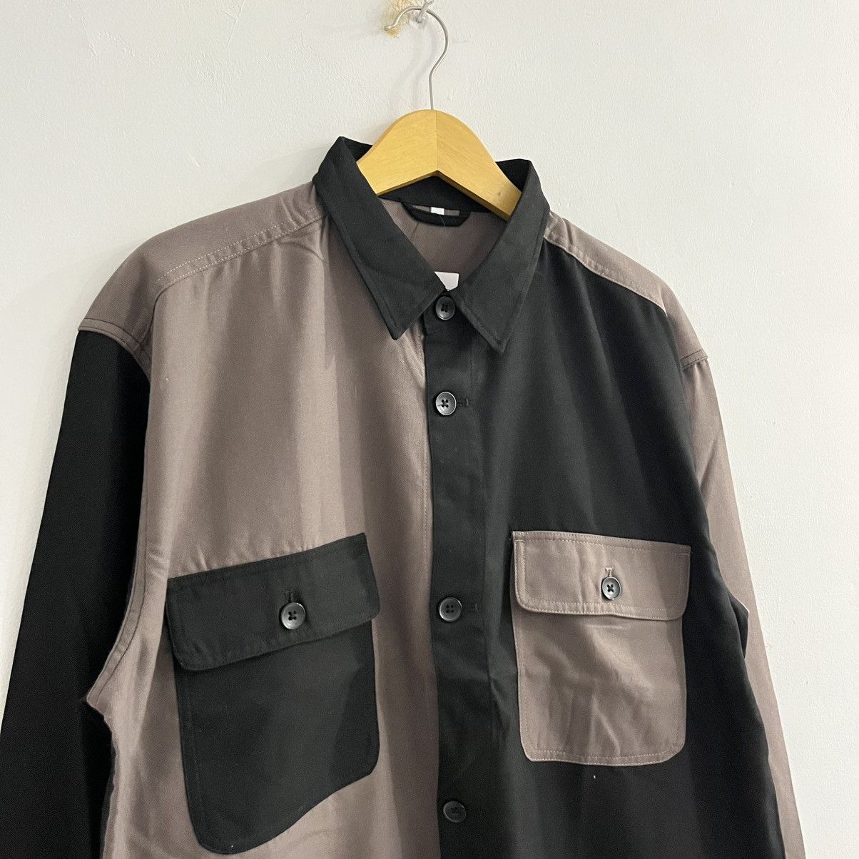 Japanese Brand Blank Two Tone Color Outer Shirt Size US L / EU 52-54 / 3 - 3 Thumbnail