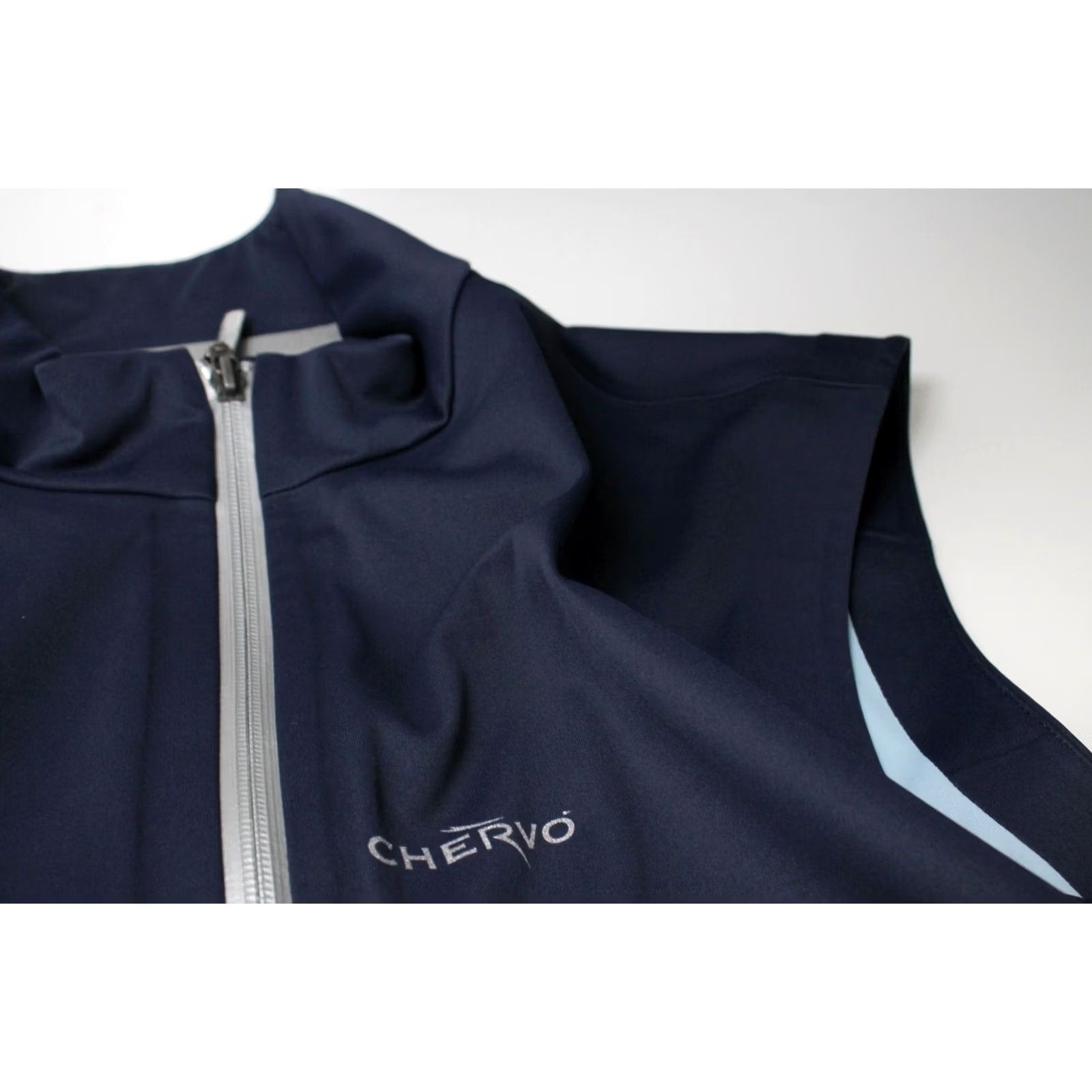Vintage CHERVO Waistcoat Men's EU 52 Full Zip High Neck Lightweight Blue Zero Seams Size US L / EU 52-54 / 3 - 6 Thumbnail