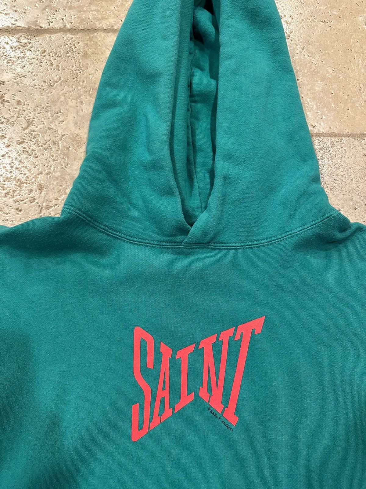 READYMADE × Saint Michael Saint Michael Red Ribbon Logo Pullover Green Hoodie Size US XL / EU 56 / 4 - 7 Thumbnail