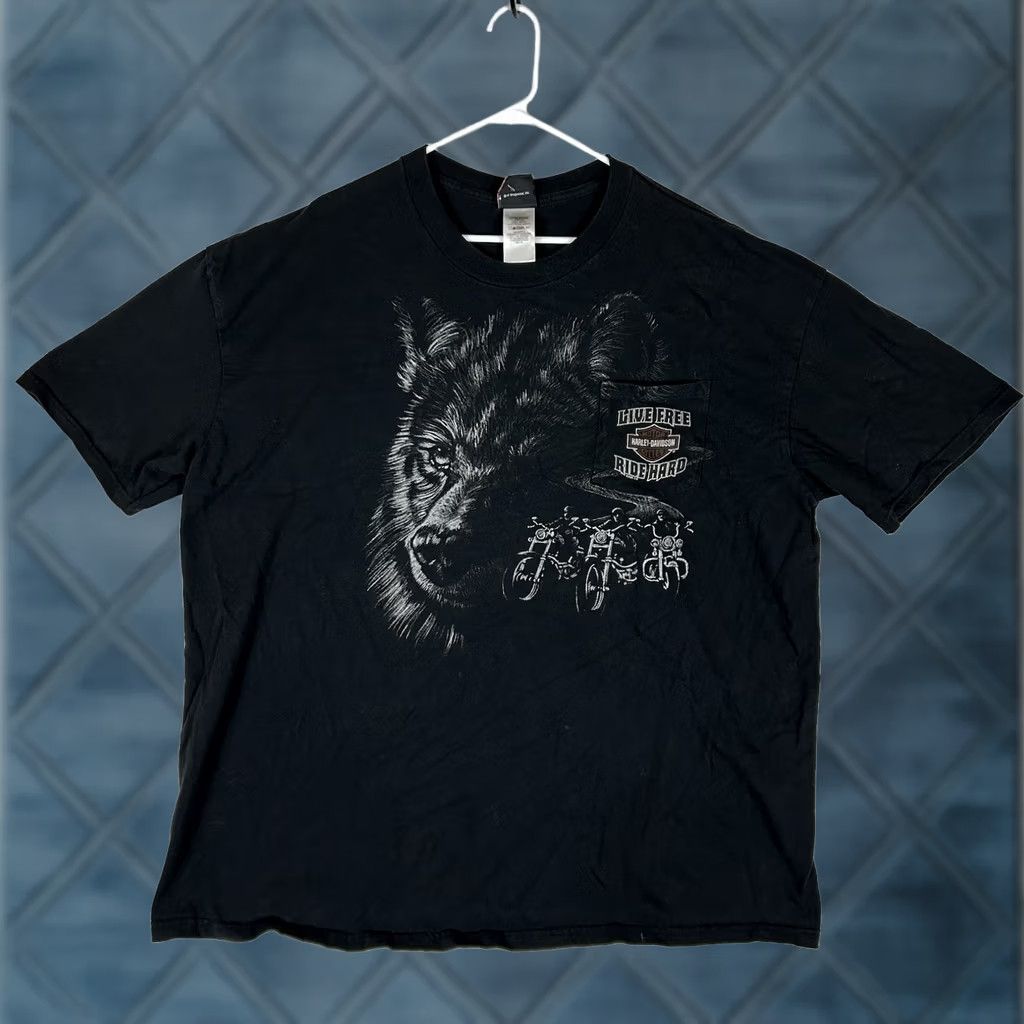 Harley Davidson Harley-Davidson Live Free Ride Hard T-Shirt Mens 3XL Short Sleeve Black Crew Neck Graphic Print 2008 Harley Davidson Size US XXL / EU 58 / 5 - 1 Thumbnail