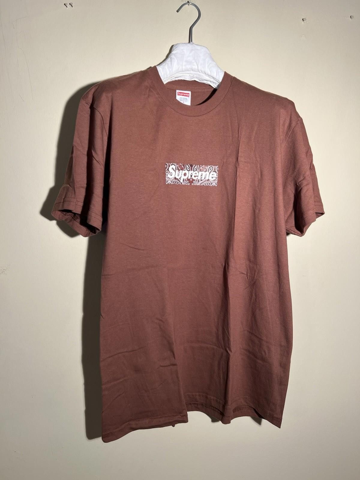Supreme FW19 Supreme Bandana Box Logo Tee Brown L 2019 Size US L / EU 52-54 / 3 - 3 Thumbnail