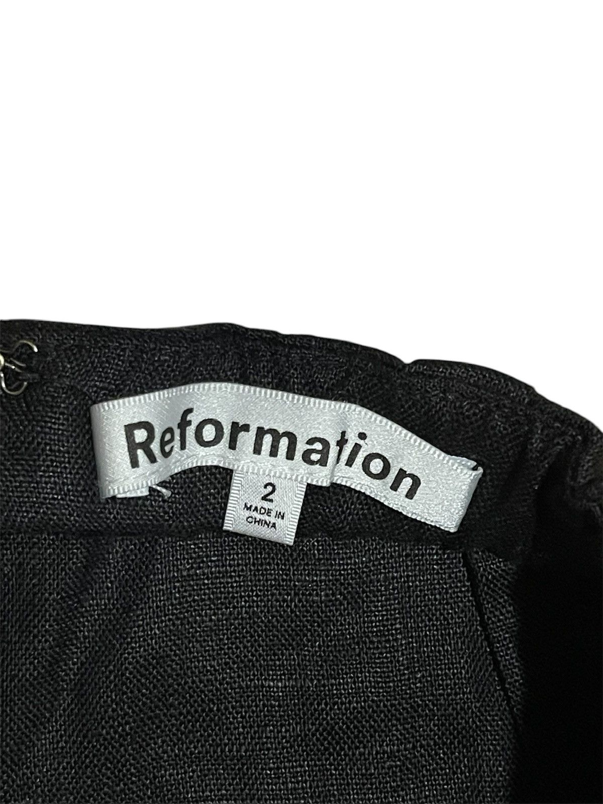 Reformation Reformation Women 100% Linen Wide Leg Black Pants Sz 2 Size 26" / US 2 / IT 38 - 2 Thumbnail